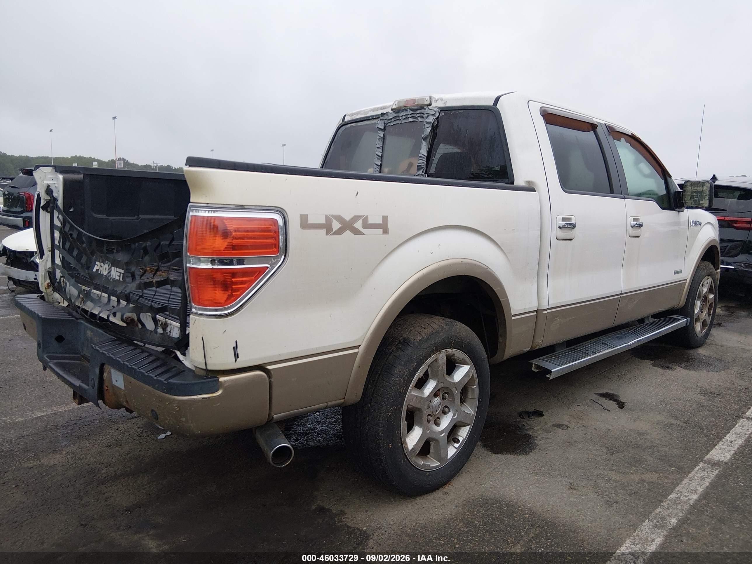 2013 Ford F-150 Lariat White vin: 1FTFW1ET0DFA41491