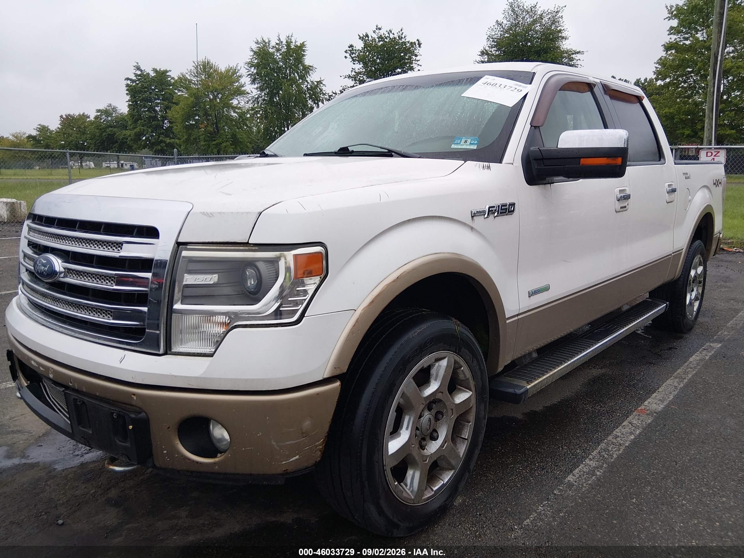 2013 Ford F-150 Lariat White vin: 1FTFW1ET0DFA41491