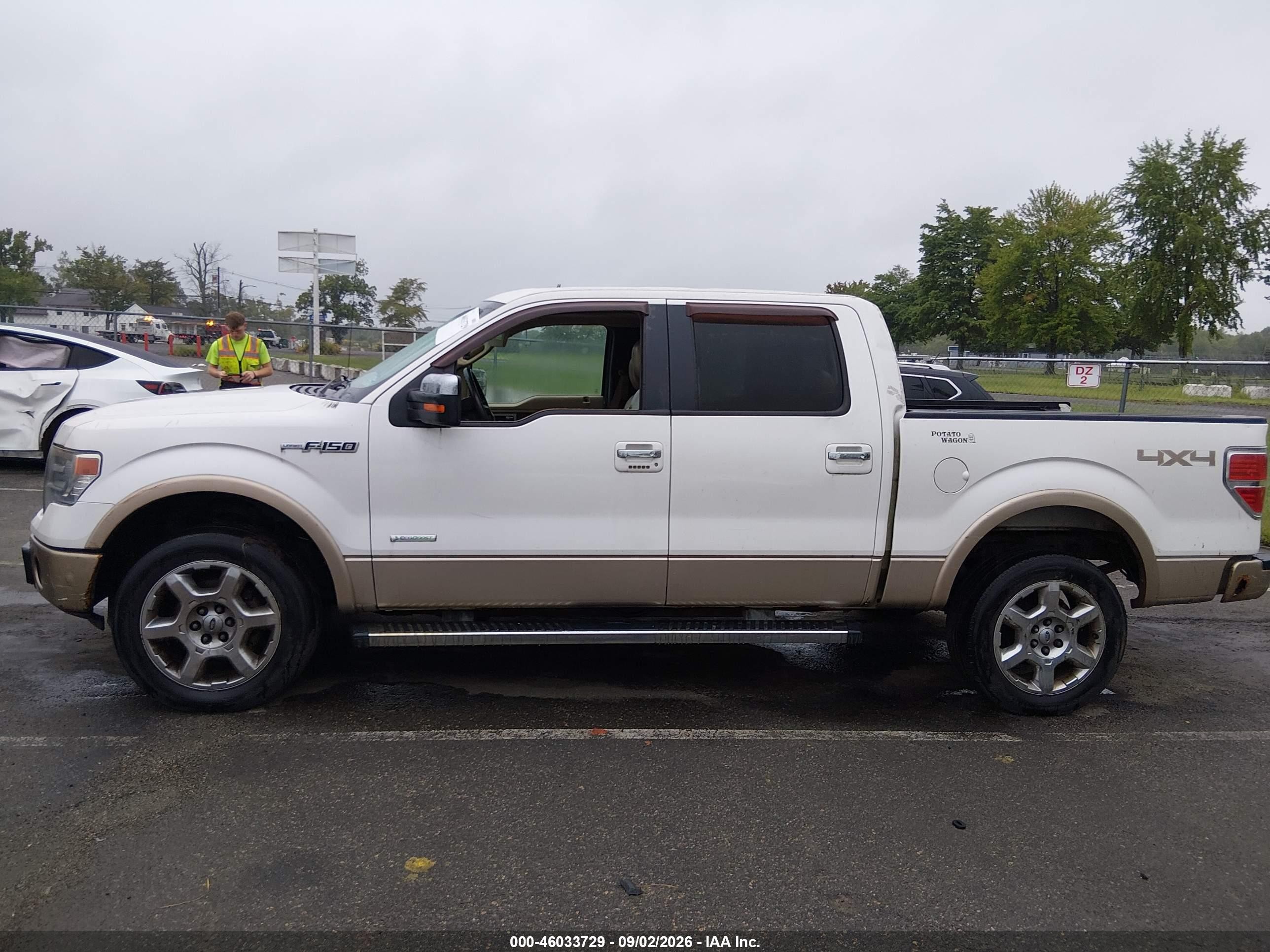 2013 Ford F-150 Lariat White vin: 1FTFW1ET0DFA41491