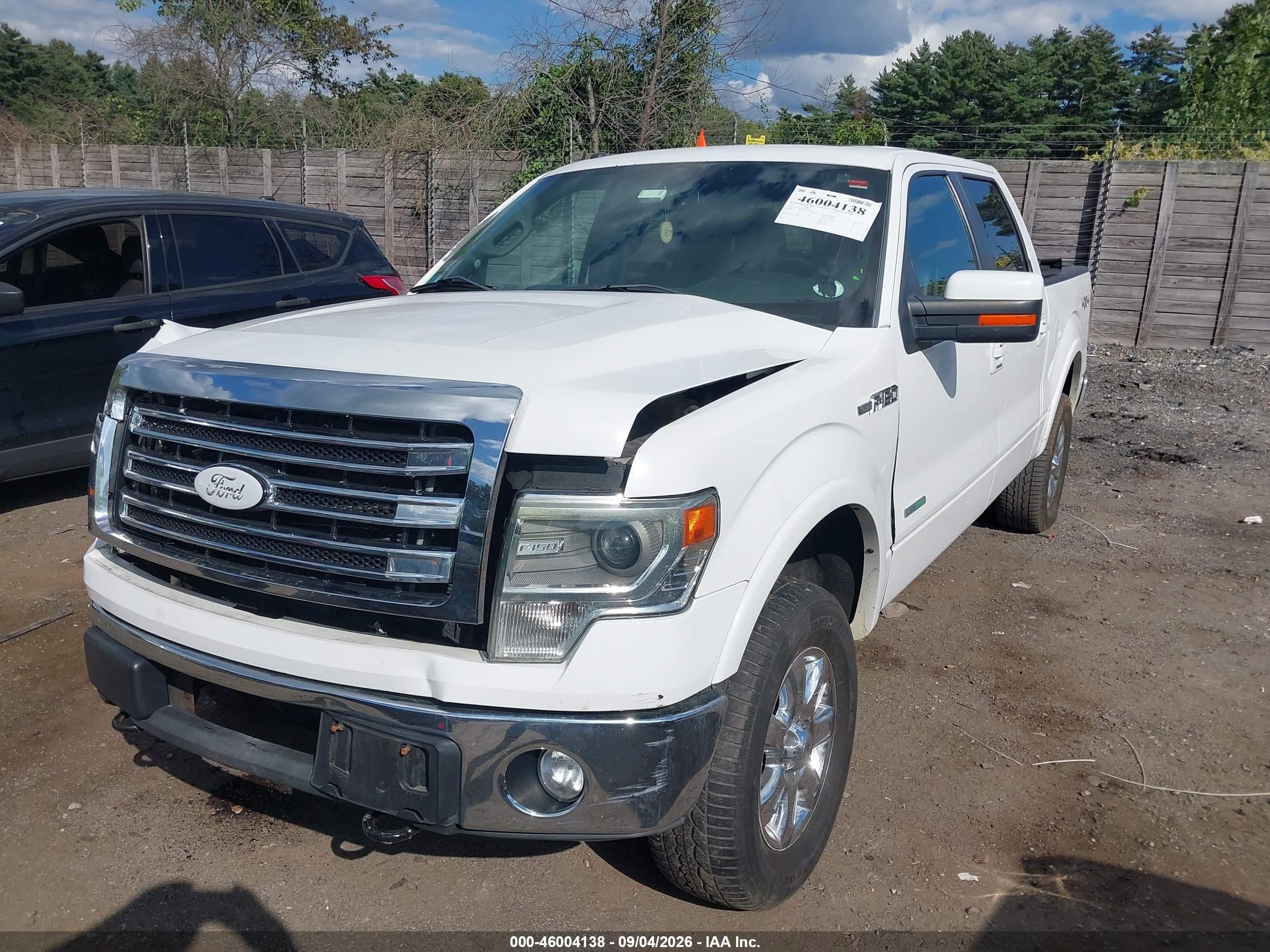 2013 Ford F-150 Lariat White vin: 1FTFW1ET0DFD14722