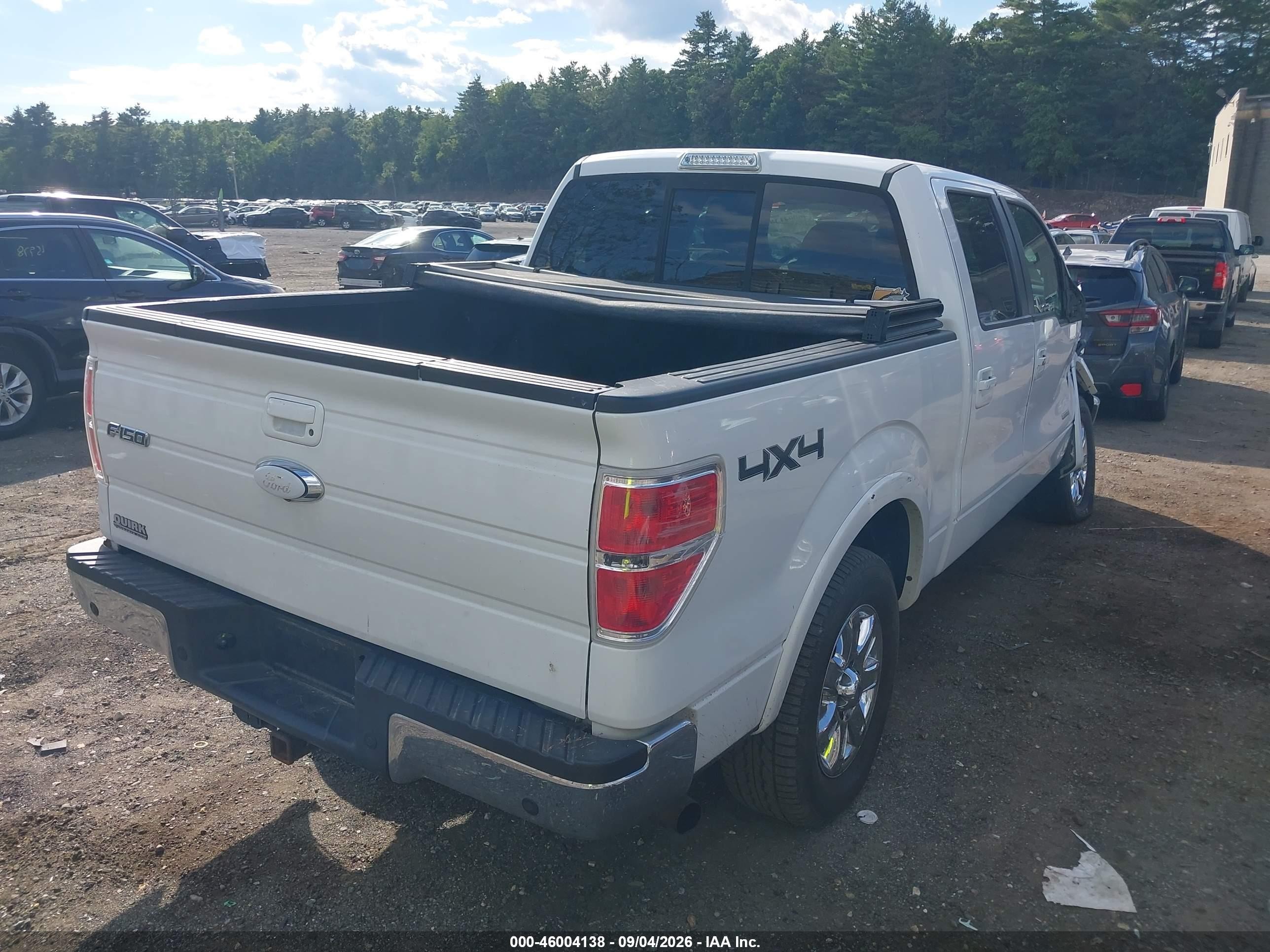 2013 Ford F-150 Lariat White vin: 1FTFW1ET0DFD14722