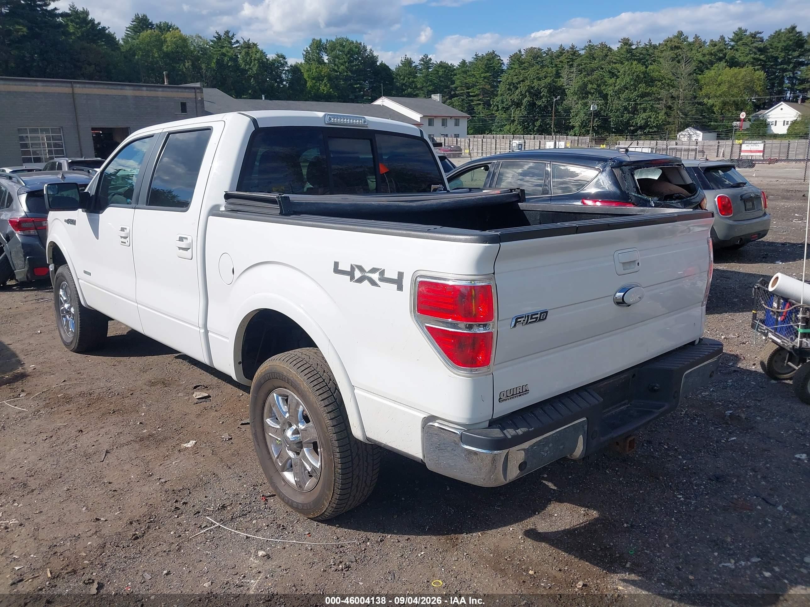 2013 Ford F-150 Lariat White vin: 1FTFW1ET0DFD14722