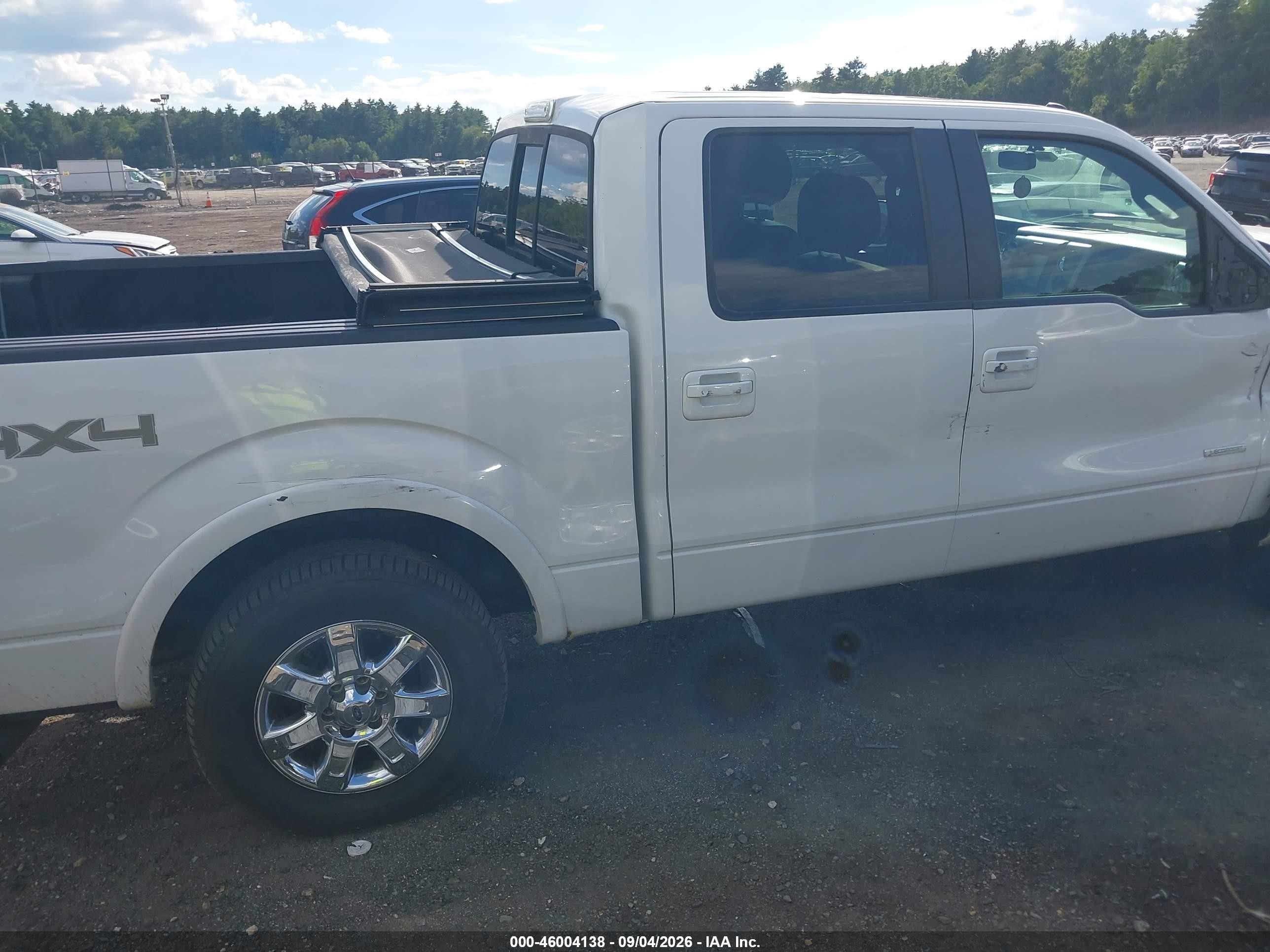 2013 Ford F-150 Lariat White vin: 1FTFW1ET0DFD14722