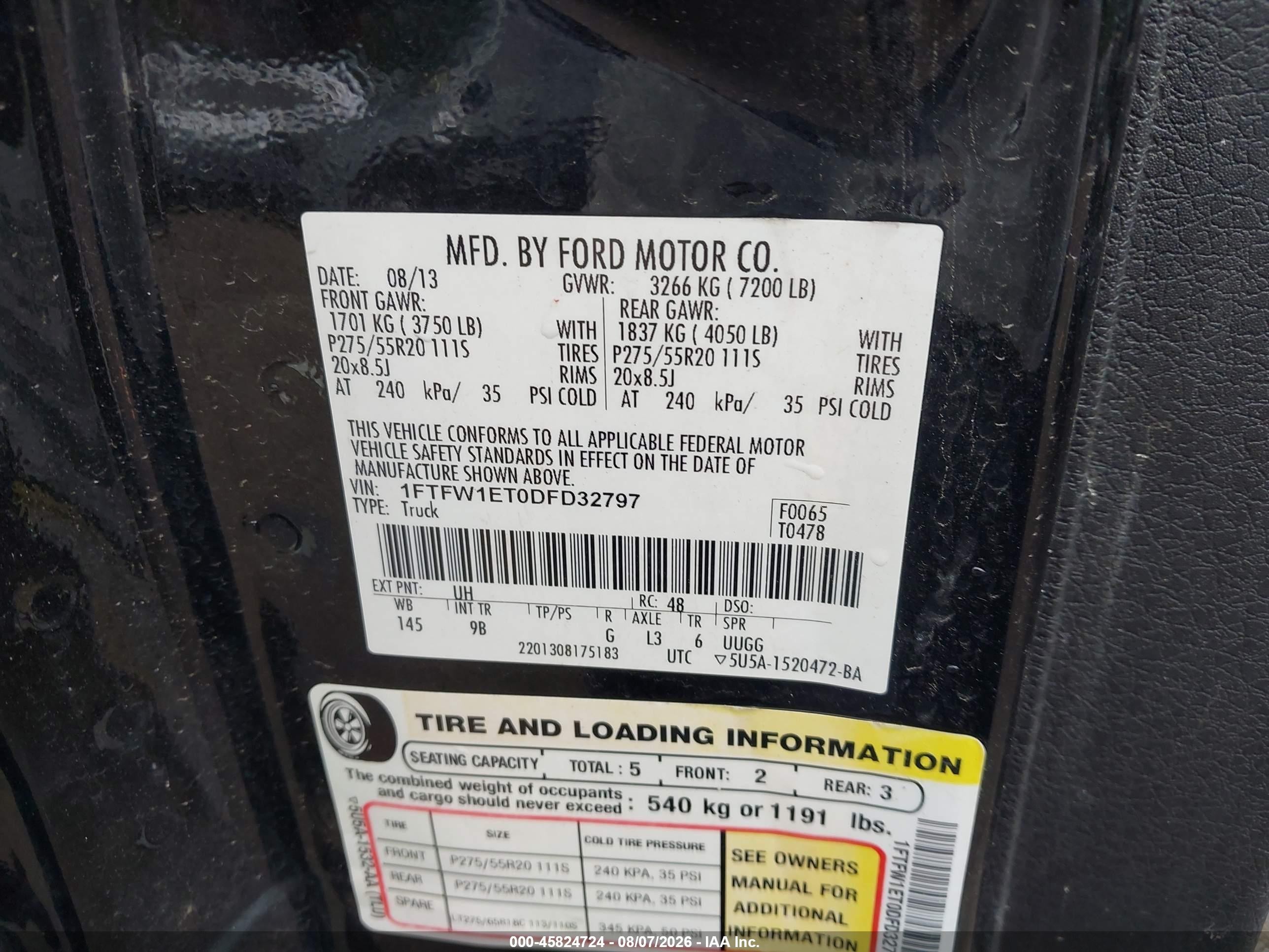 2013 Ford F-150 Platinum Black vin: 1FTFW1ET0DFD32797