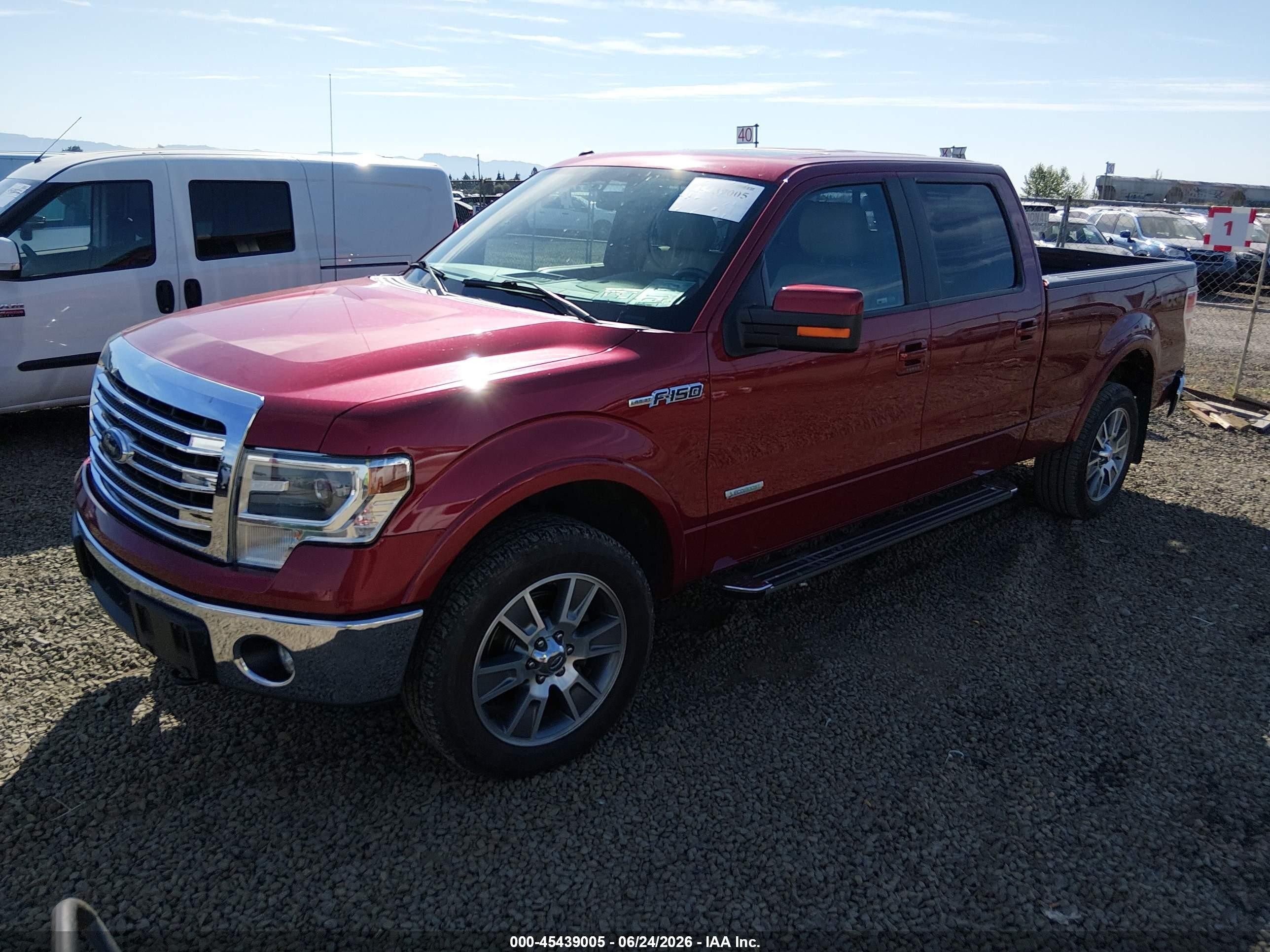 2014 Ford F-150 Lariat Red vin: 1FTFW1ET0EFC43197