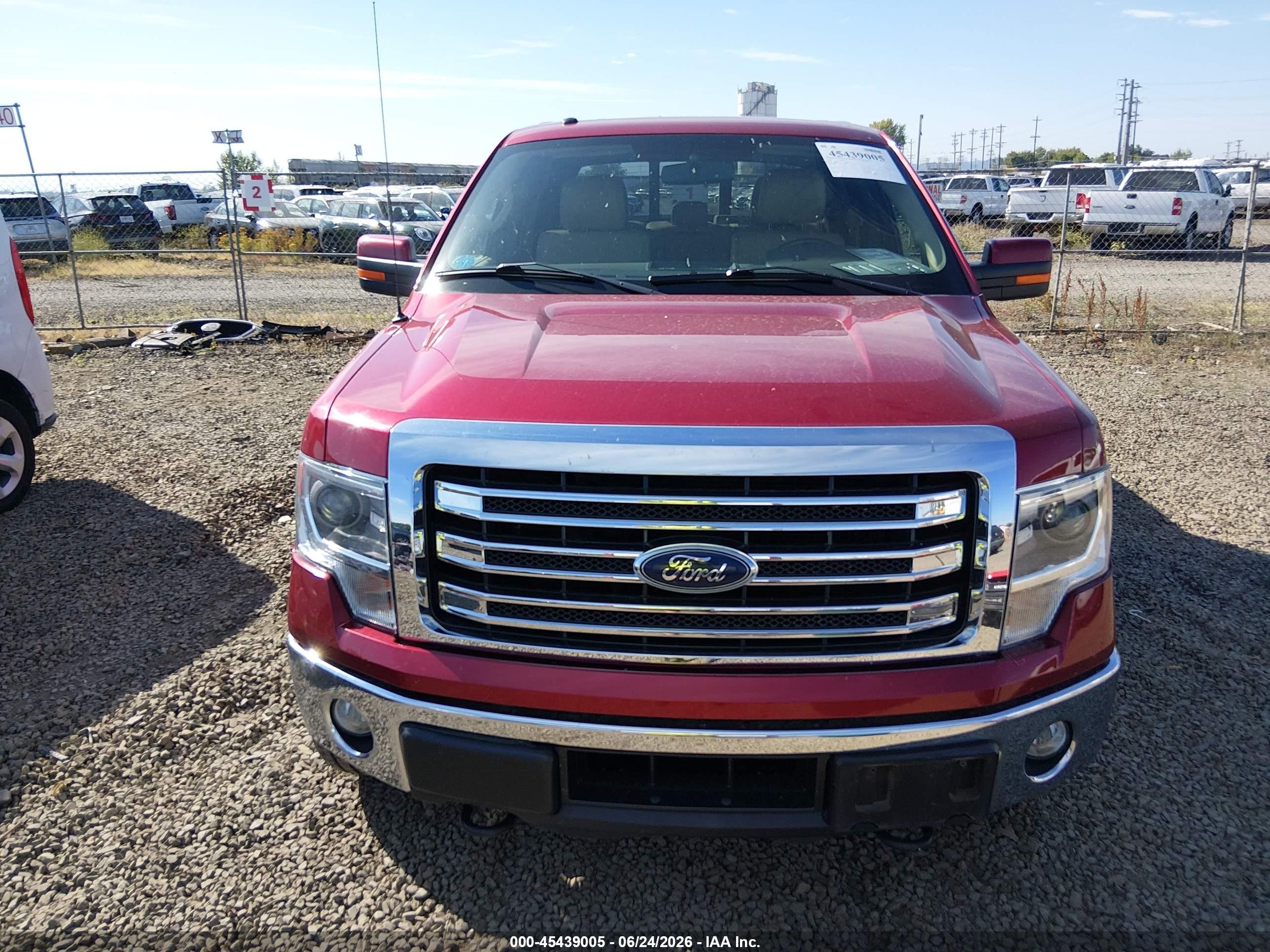 2014 Ford F-150 Lariat Red vin: 1FTFW1ET0EFC43197