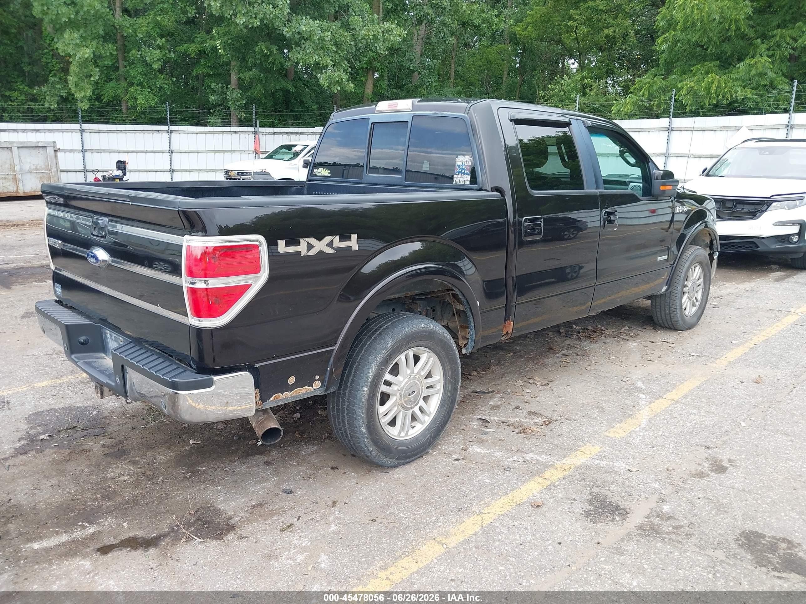 2014 Ford F-150 Lariat Black vin: 1FTFW1ET0EKD08492