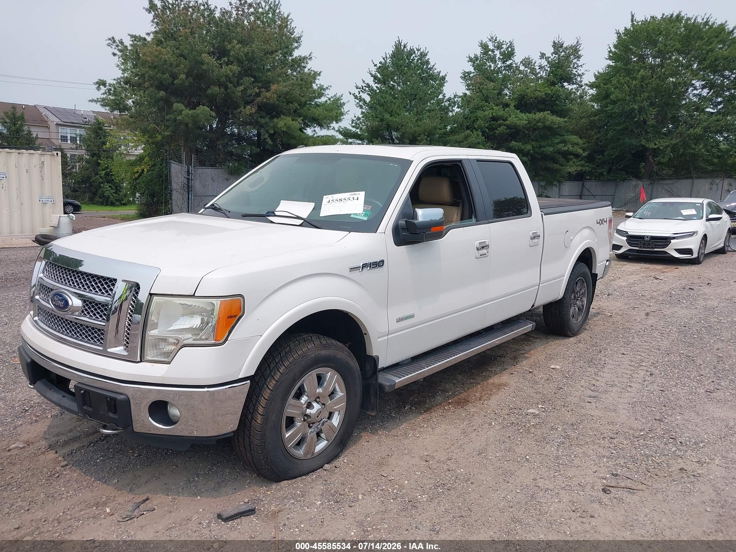 2011 Ford F-150 Lariat White vin: 1FTFW1ET1BFC67357