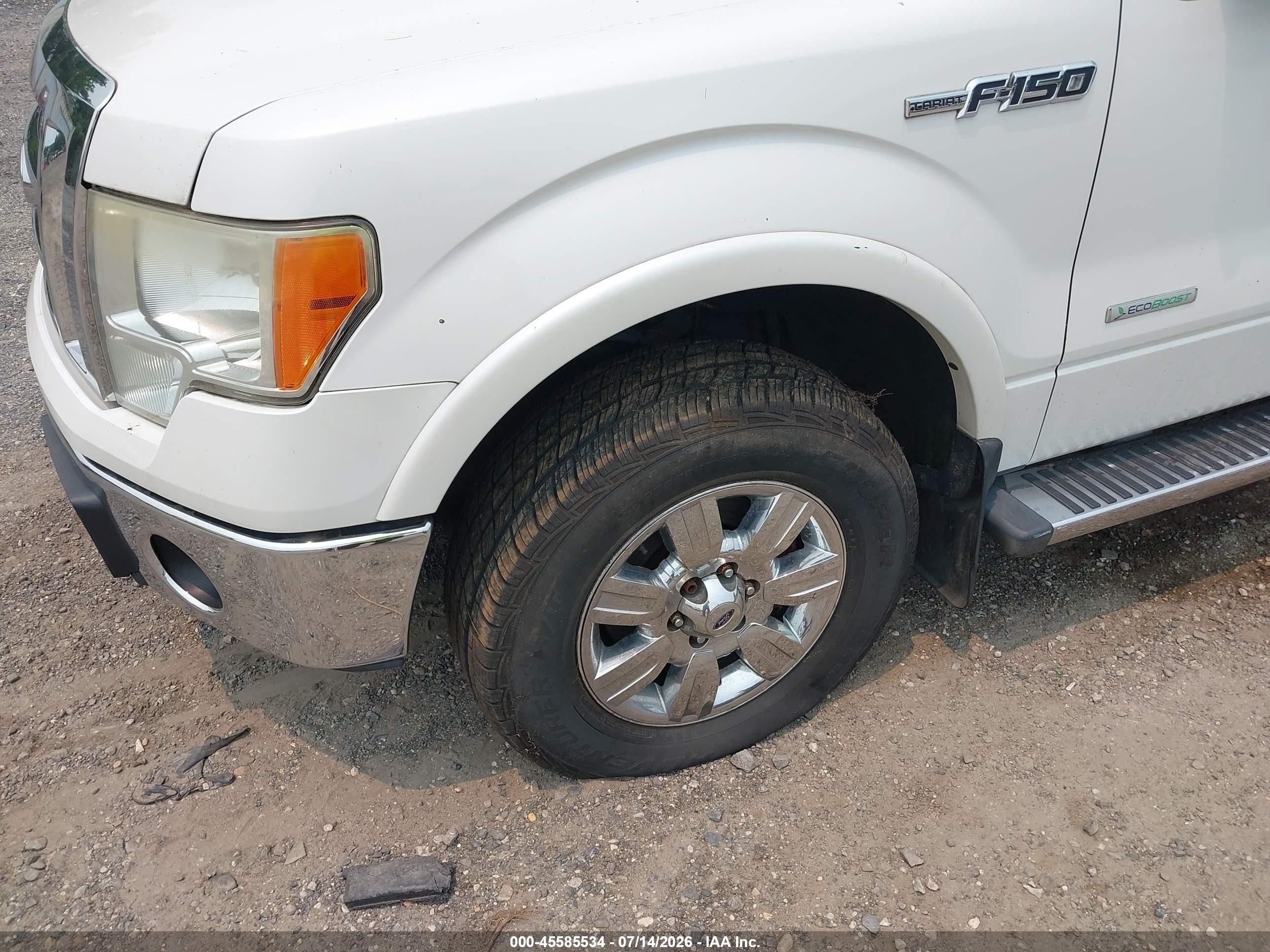2011 Ford F-150 Lariat White vin: 1FTFW1ET1BFC67357