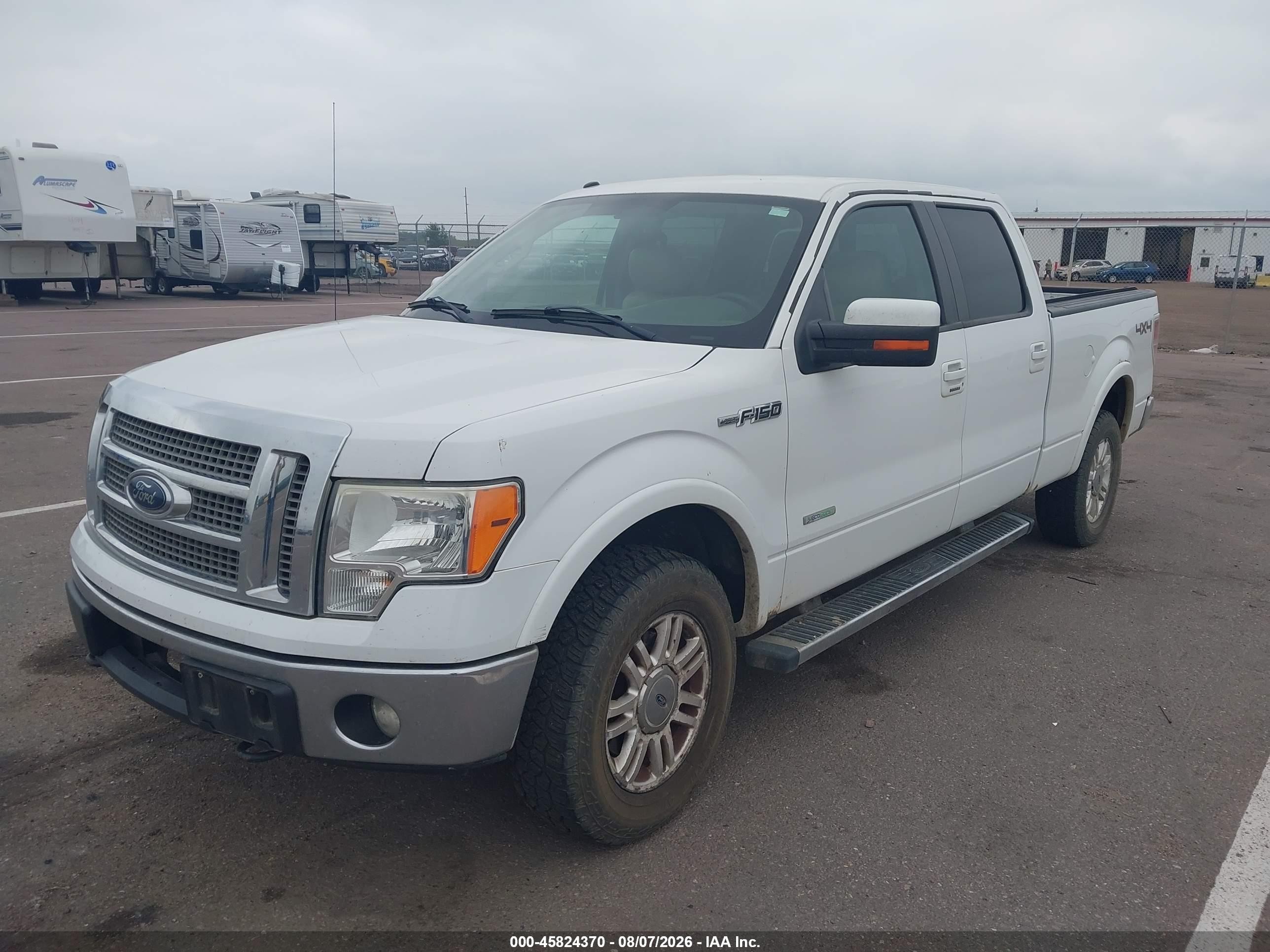 2011 Ford F-150 Lariat White vin: 1FTFW1ET1BFC72428