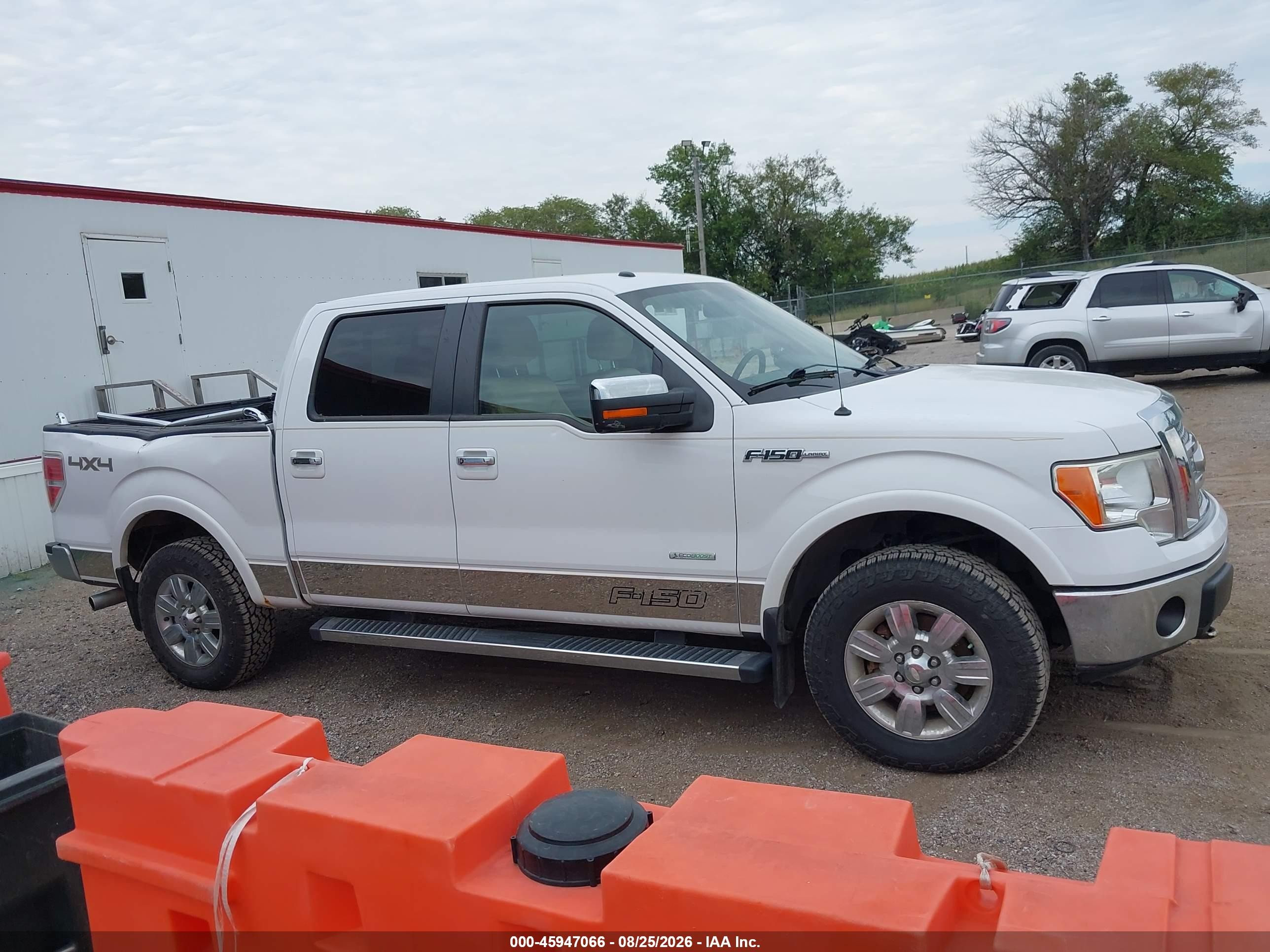 2012 Ford F-150 Lariat White vin: 1FTFW1ET1CFA05355