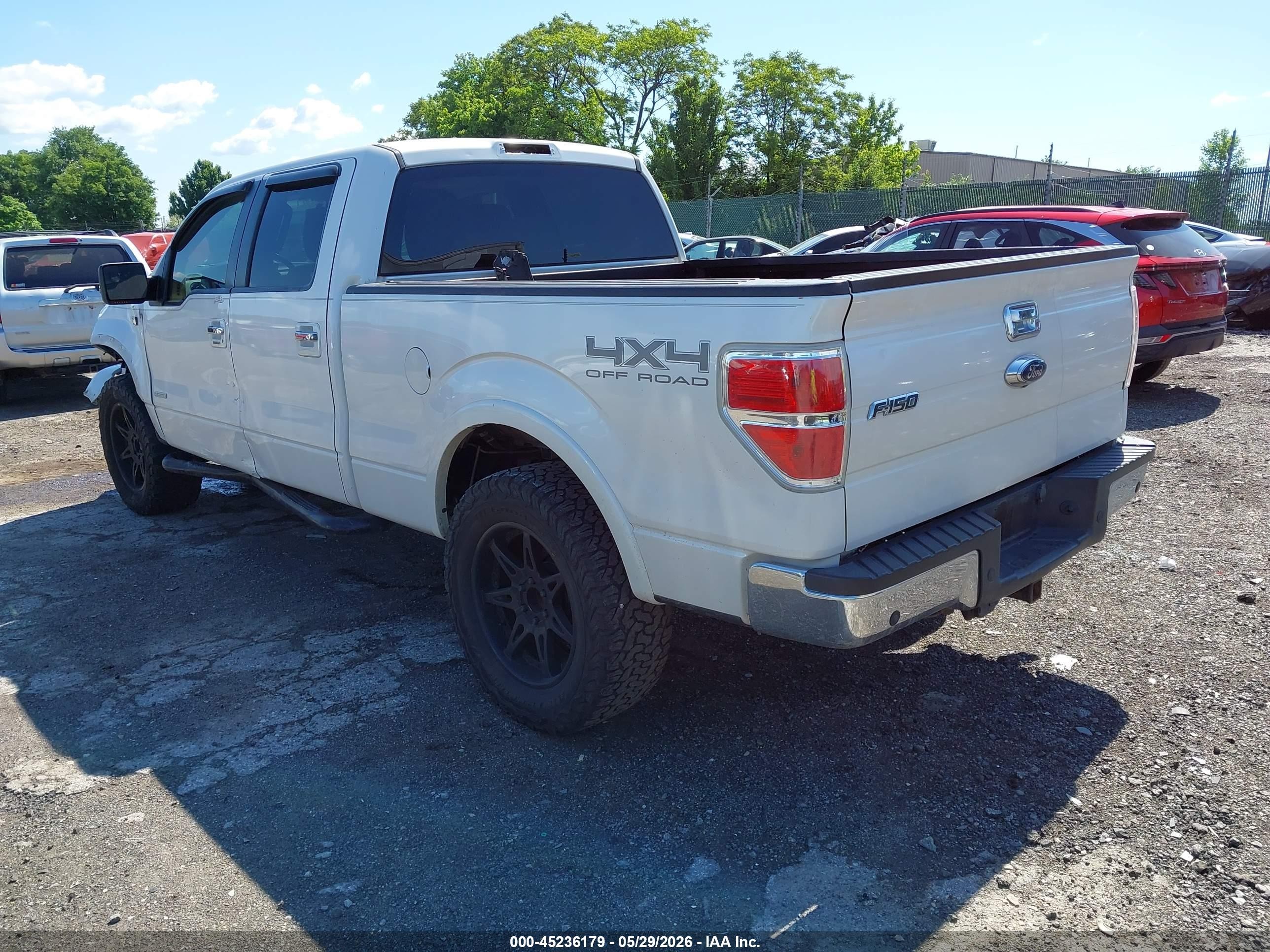2012 Ford F-150 Lariat White vin: 1FTFW1ET1CFB40139