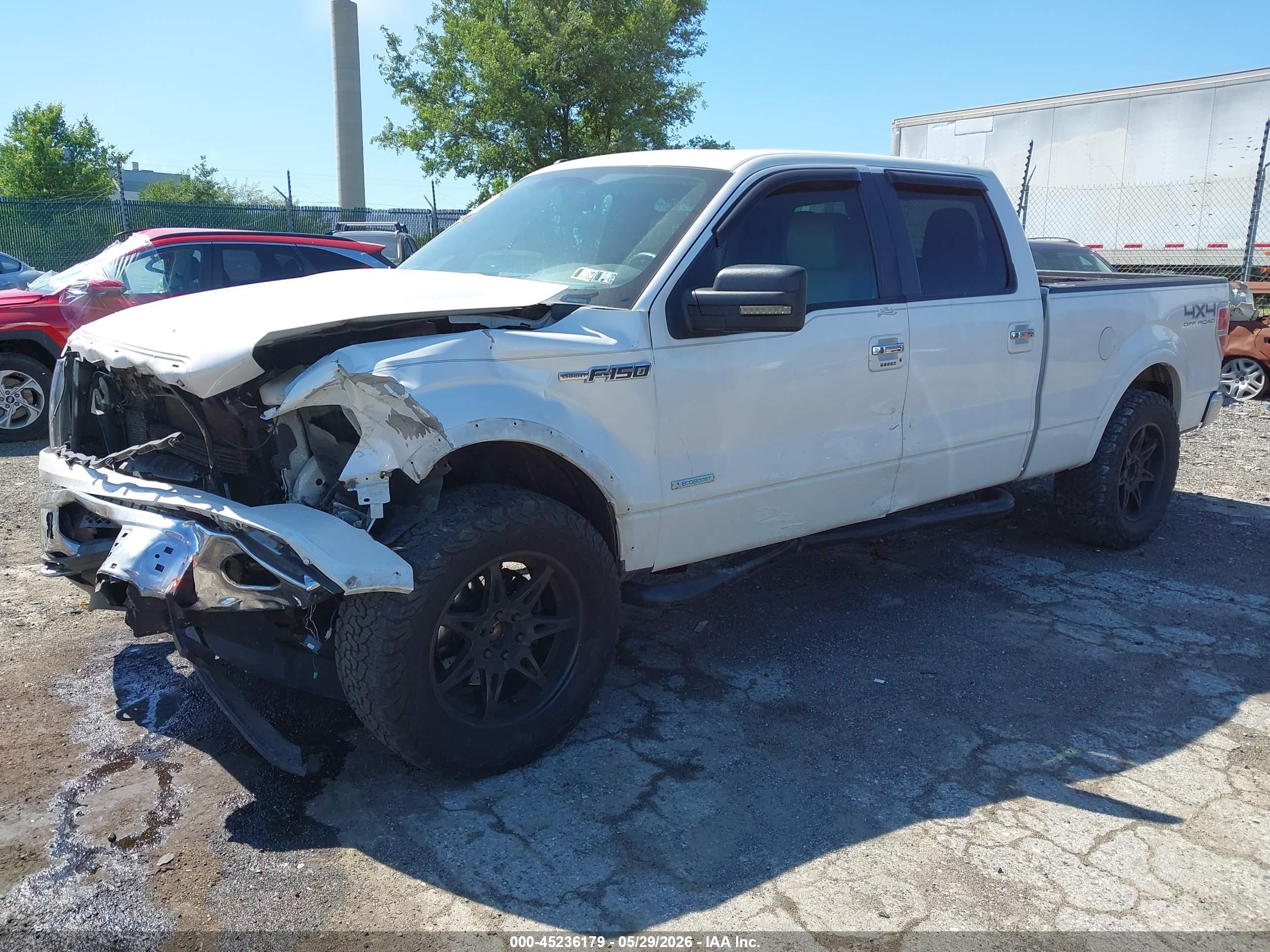 2012 Ford F-150 Lariat White vin: 1FTFW1ET1CFB40139
