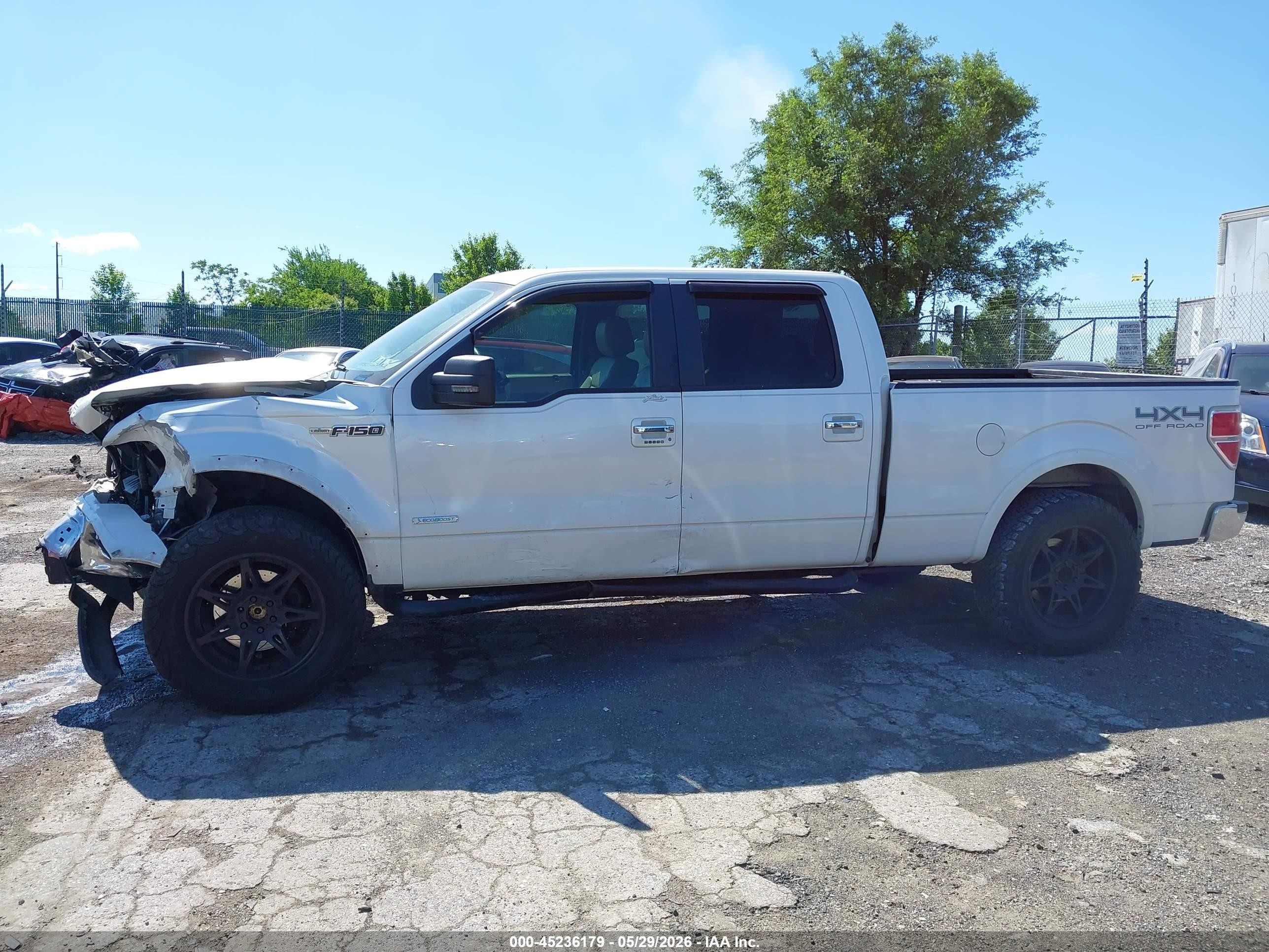 2012 Ford F-150 Lariat White vin: 1FTFW1ET1CFB40139
