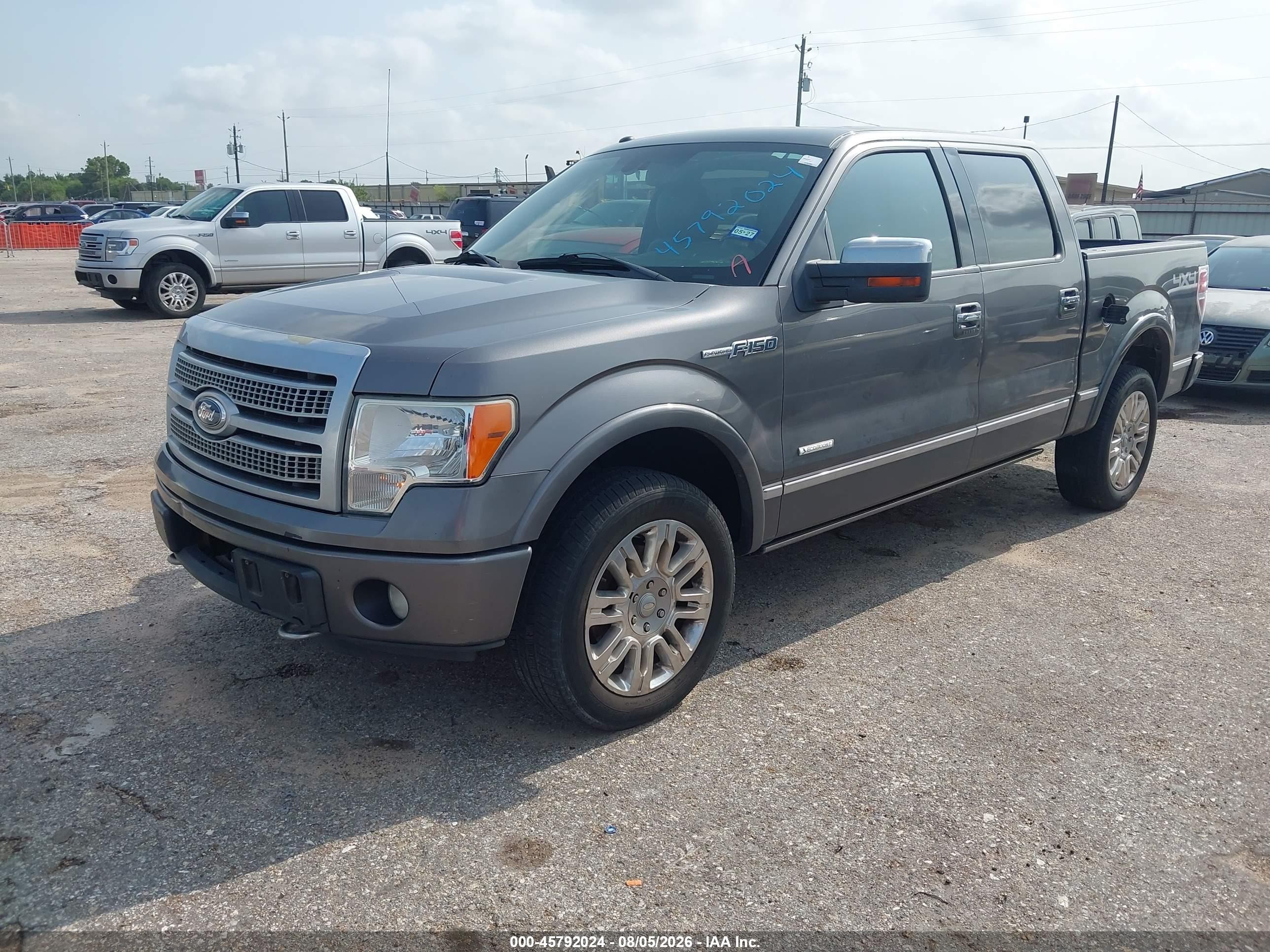 2012 Ford F-150 Platinum Серый vin: 1FTFW1ET1CFC02185