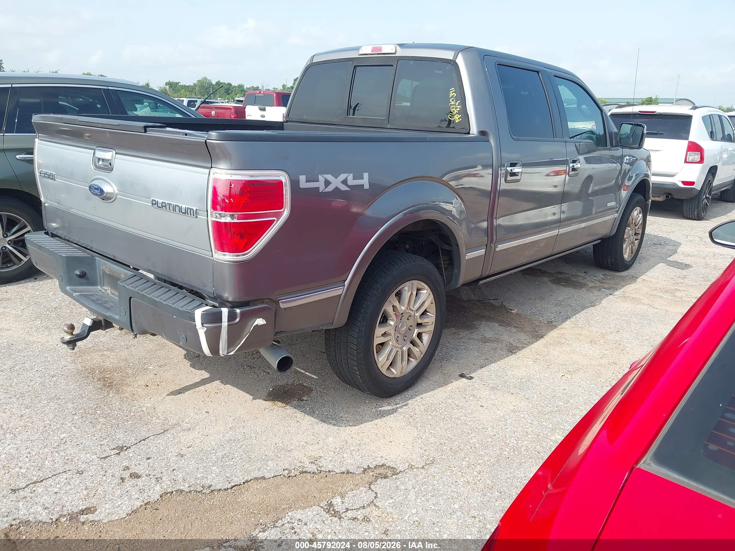 2012 Ford F-150 Platinum Серый vin: 1FTFW1ET1CFC02185