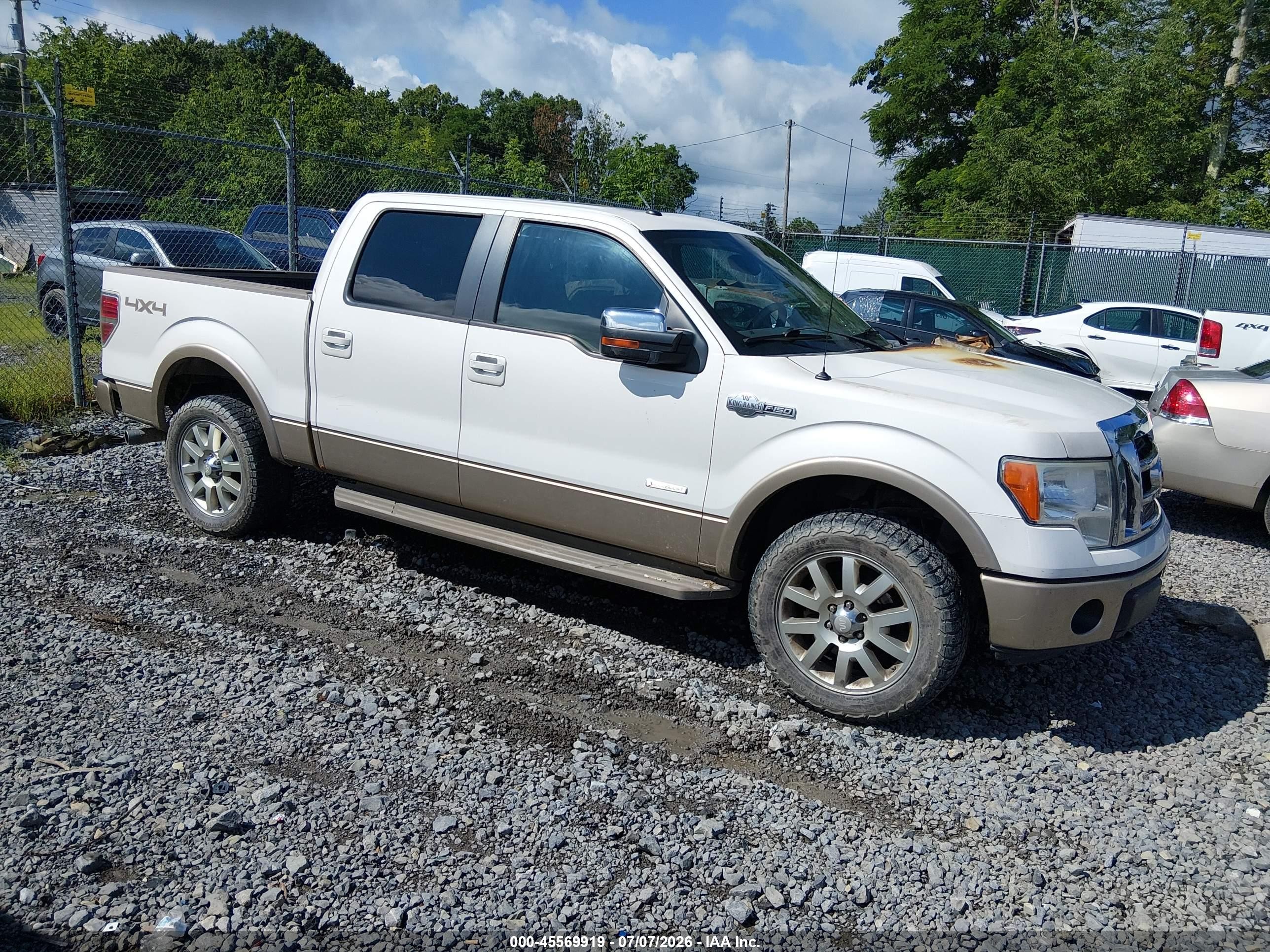2012 Ford F-150 Fx4/king Ranch/lariat/platinum/xl/xlt White vin: 1FTFW1ET1CKD64082