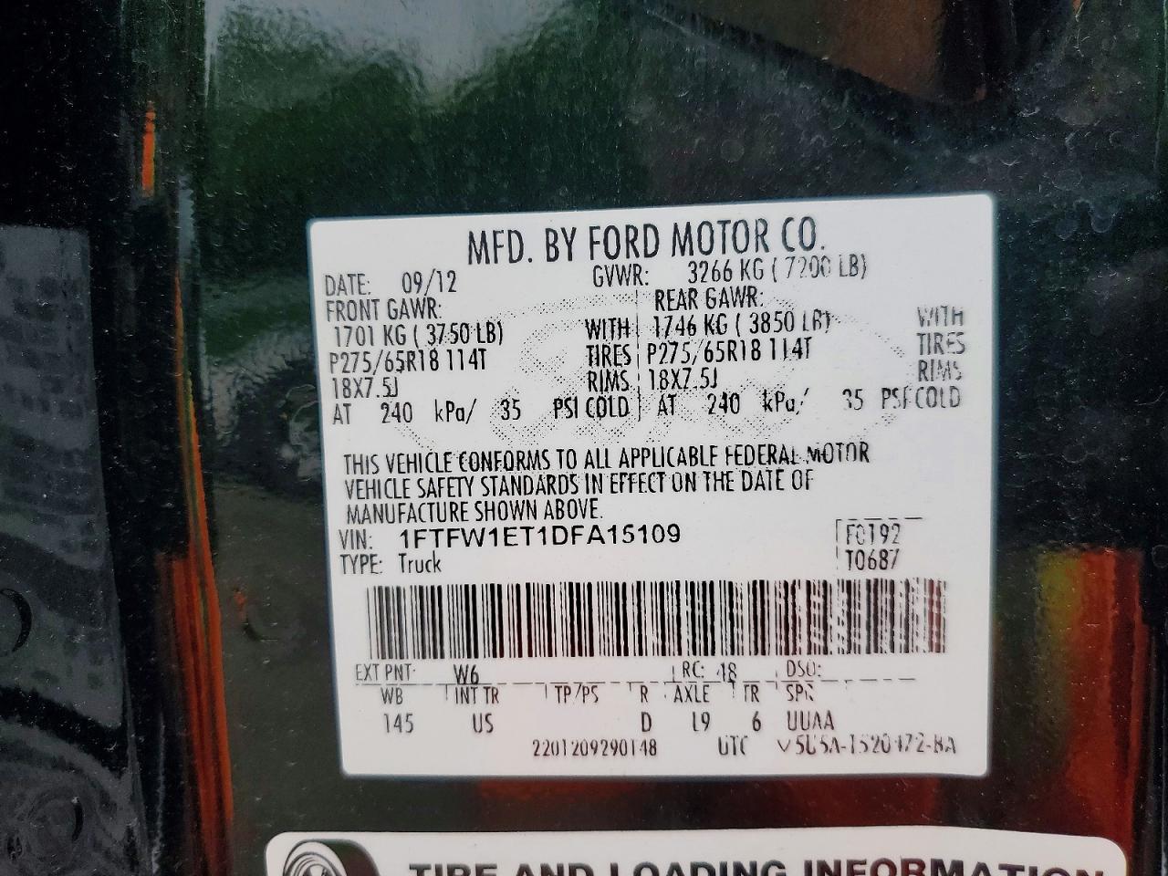 2013 Ford F150 Supercrew Green vin: 1FTFW1ET1DFA15109