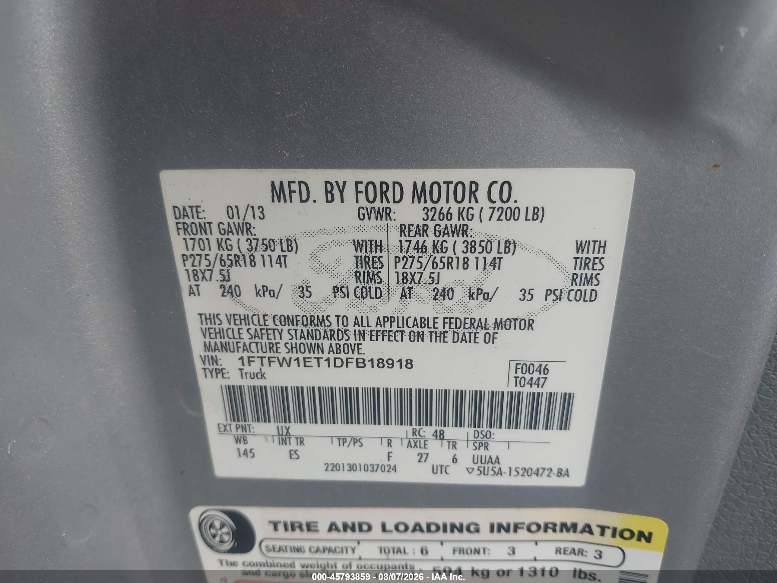 2013 Ford F-150 Lariat Silver vin: 1FTFW1ET1DFB18918