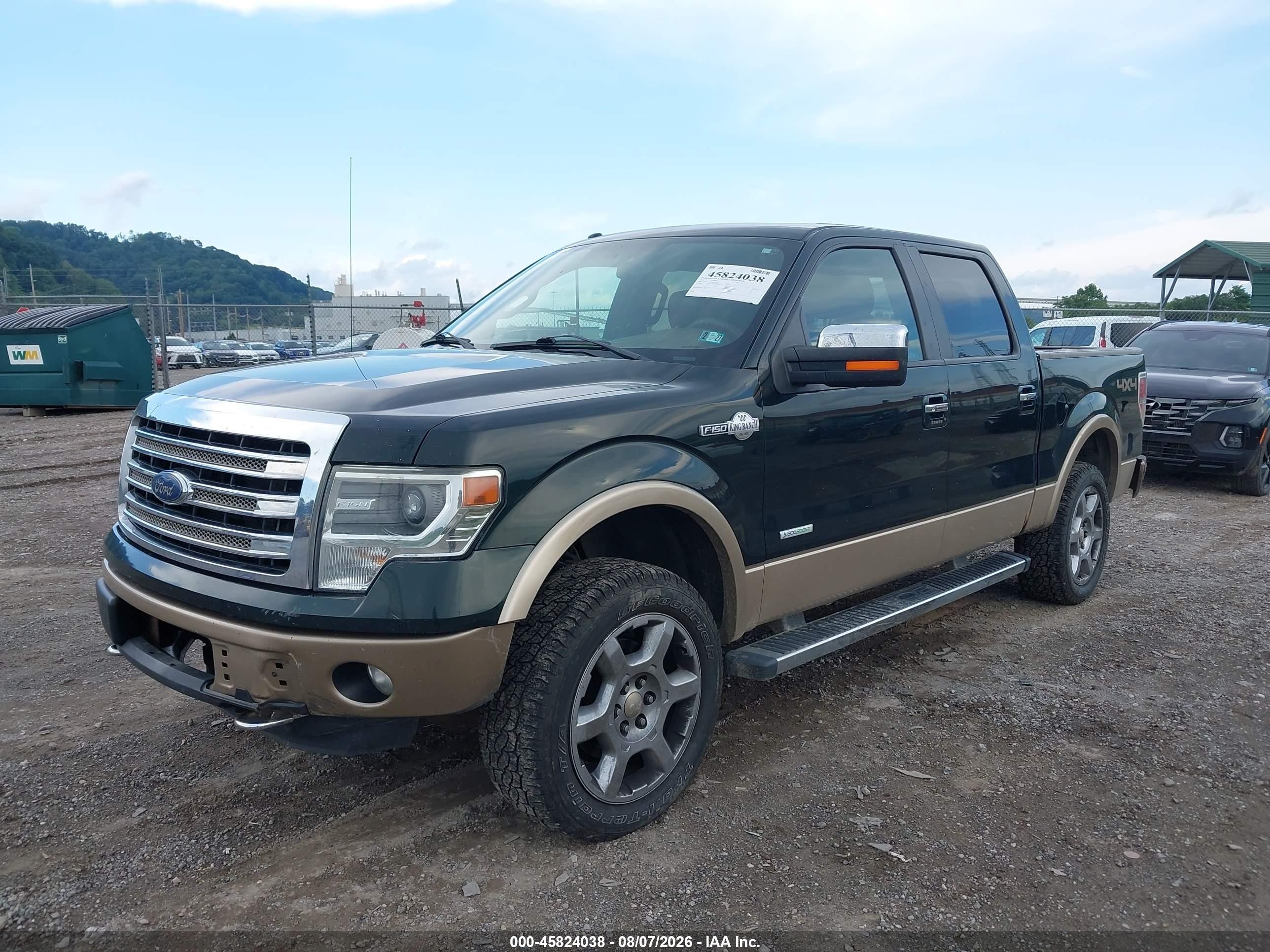 2013 Ford F-150 King Ranch Зеленый vin: 1FTFW1ET1DKG21145