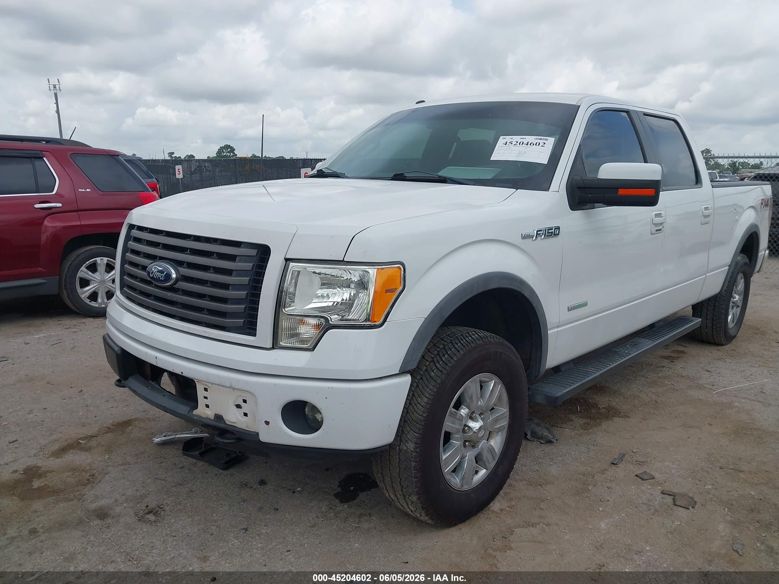 2012 Ford F-150 Fx4 White vin: 1FTFW1ET2CKD57514
