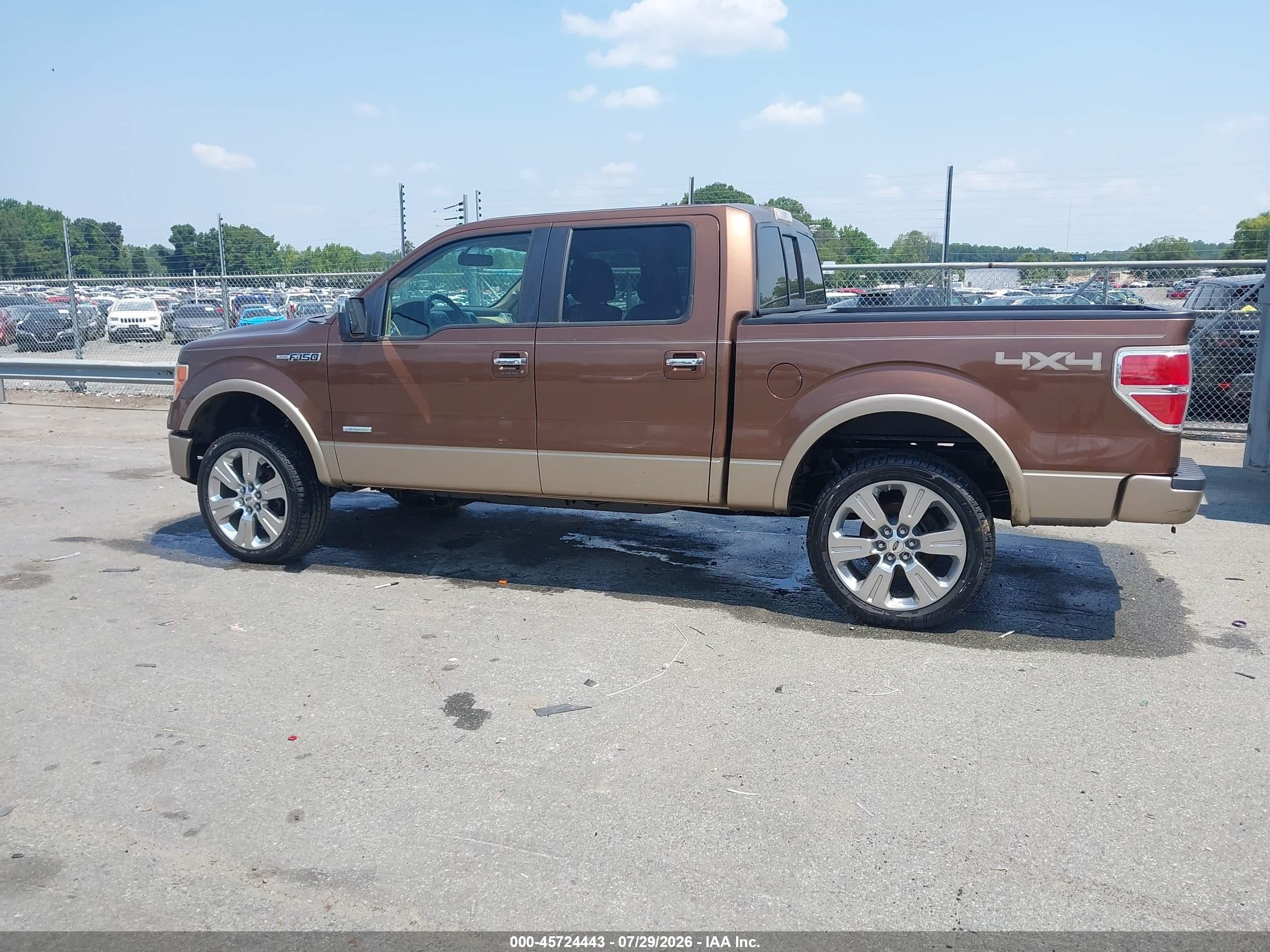 2012 Ford F-150 Lariat Brown vin: 1FTFW1ET2CKD60753