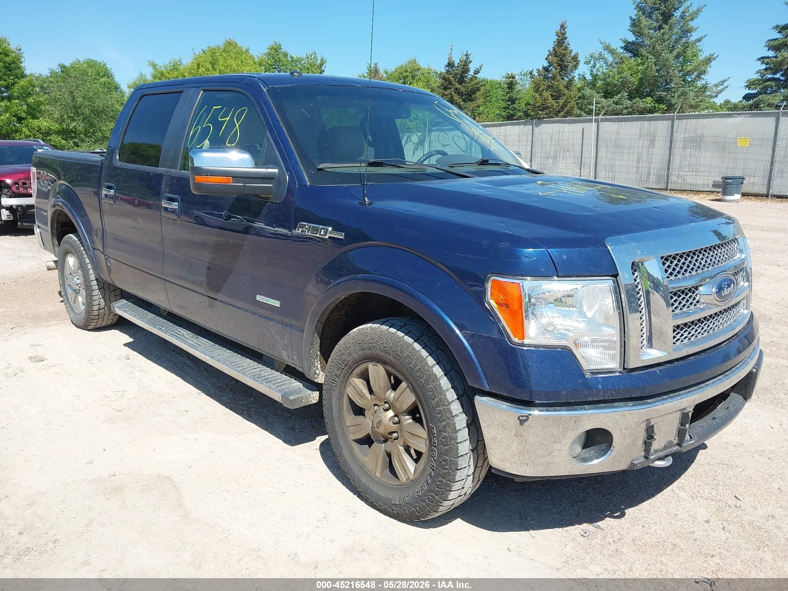 2012 Ford F-150 Lariat Blue vin: 1FTFW1ET2CKD74409