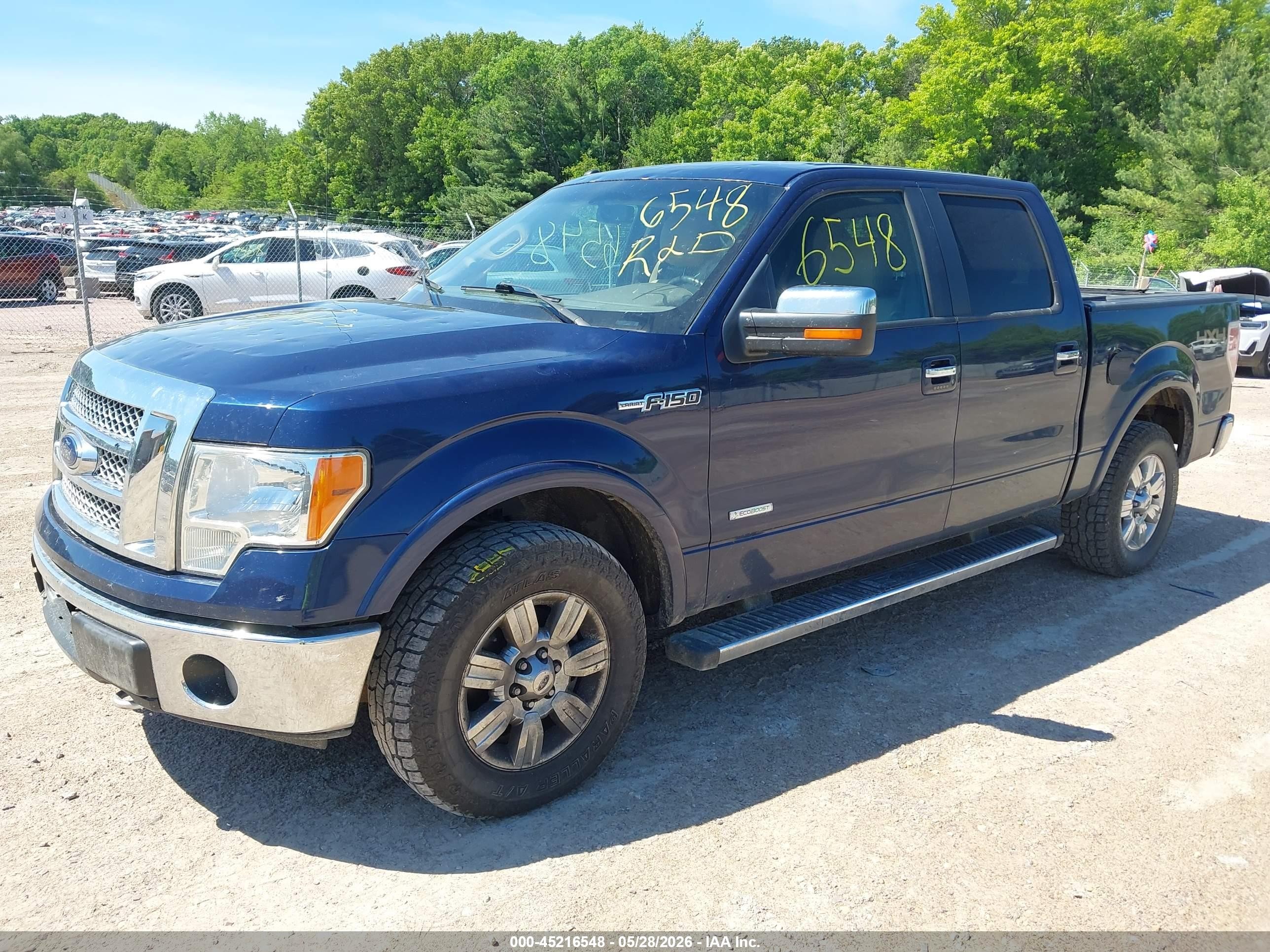 2012 Ford F-150 Lariat Blue vin: 1FTFW1ET2CKD74409