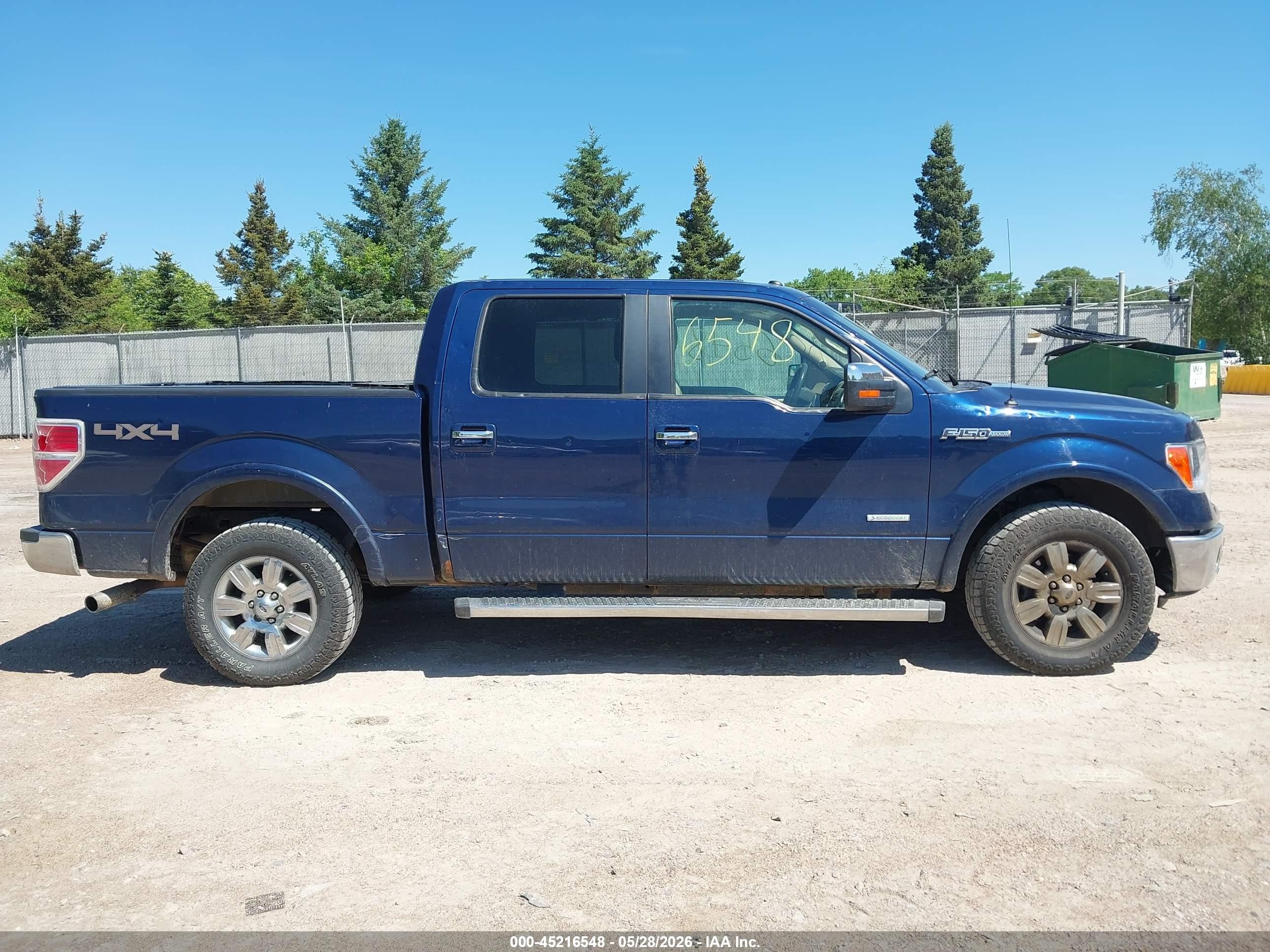 2012 Ford F-150 Lariat Blue vin: 1FTFW1ET2CKD74409