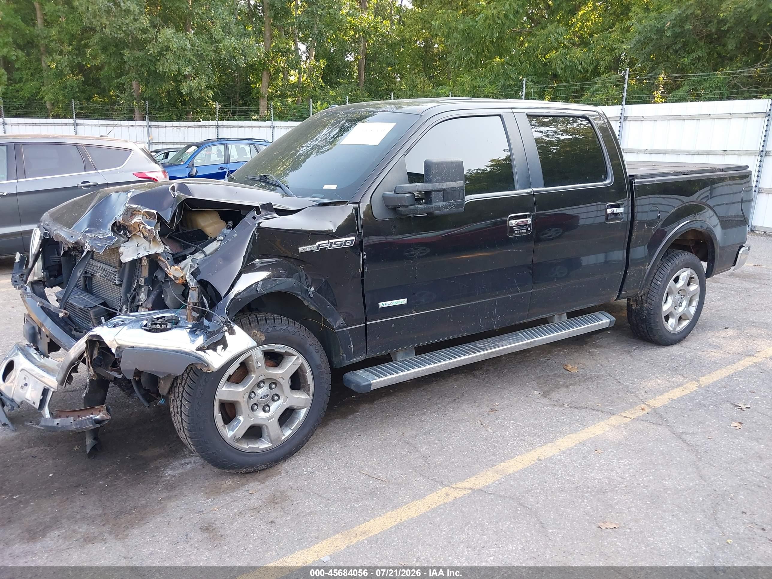 2013 Ford F-150 Lariat Black vin: 1FTFW1ET2DFA58633