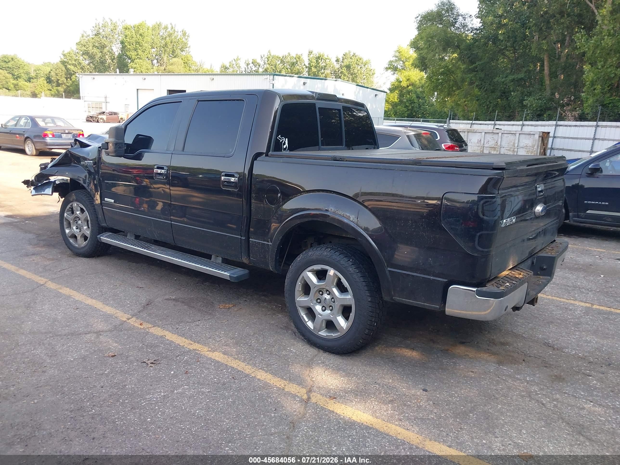 2013 Ford F-150 Lariat Black vin: 1FTFW1ET2DFA58633