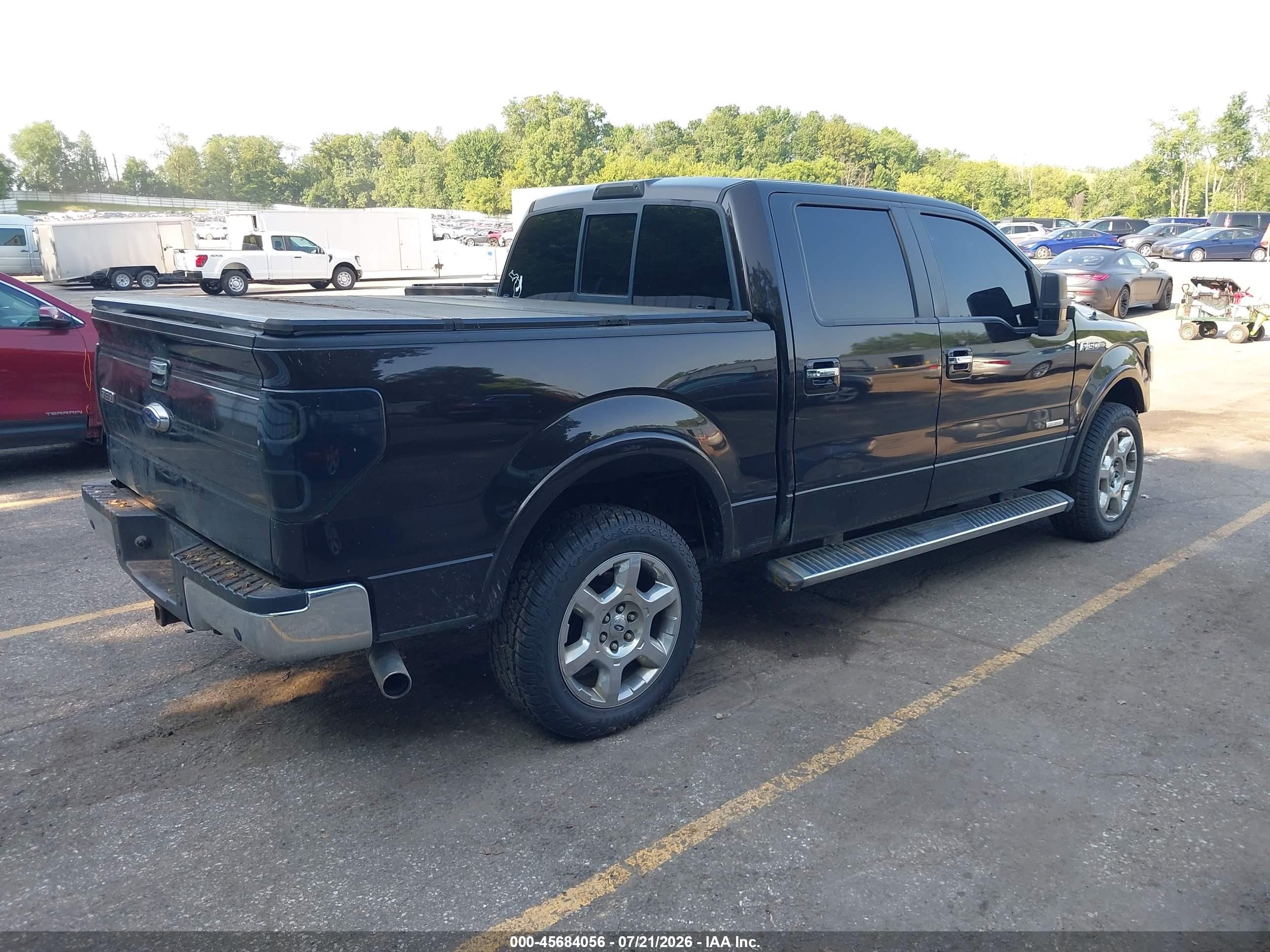 2013 Ford F-150 Lariat Black vin: 1FTFW1ET2DFA58633