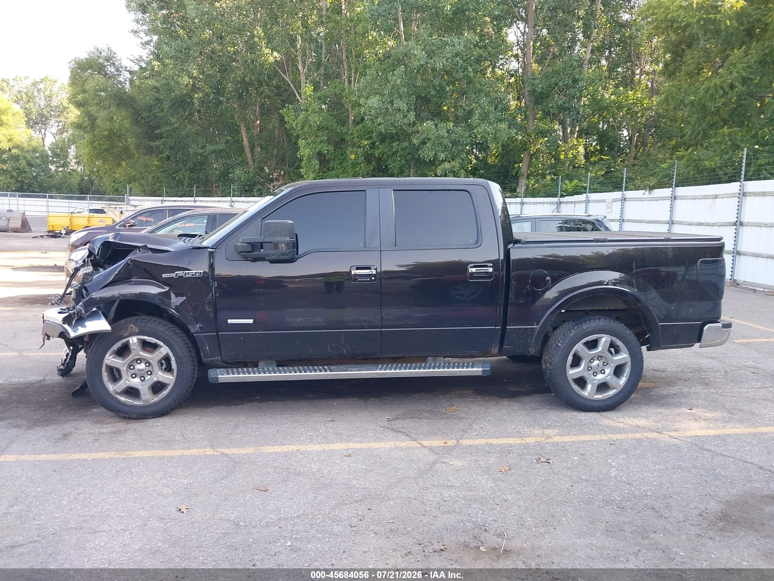 2013 Ford F-150 Lariat Black vin: 1FTFW1ET2DFA58633