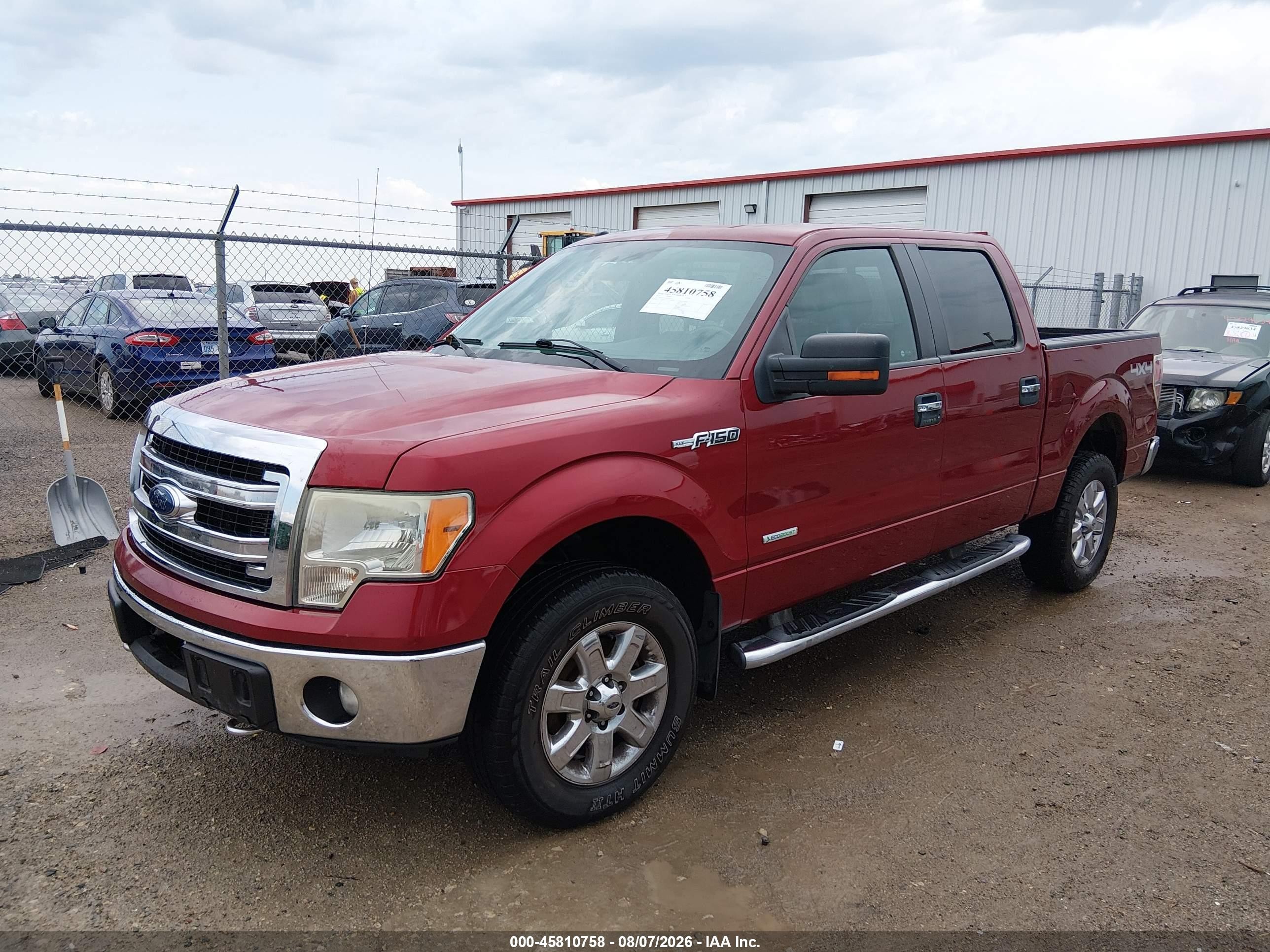 2013 Ford F-150 Xlt Red vin: 1FTFW1ET2DKE03473