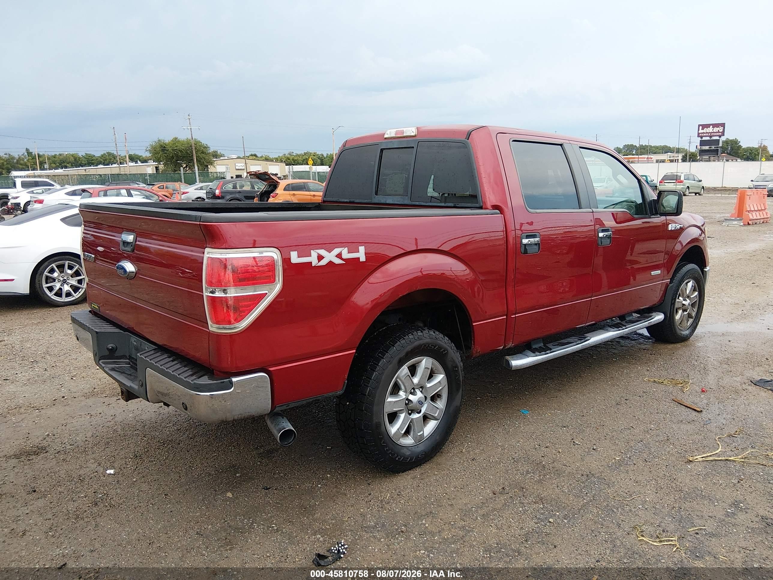 2013 Ford F-150 Xlt Red vin: 1FTFW1ET2DKE03473