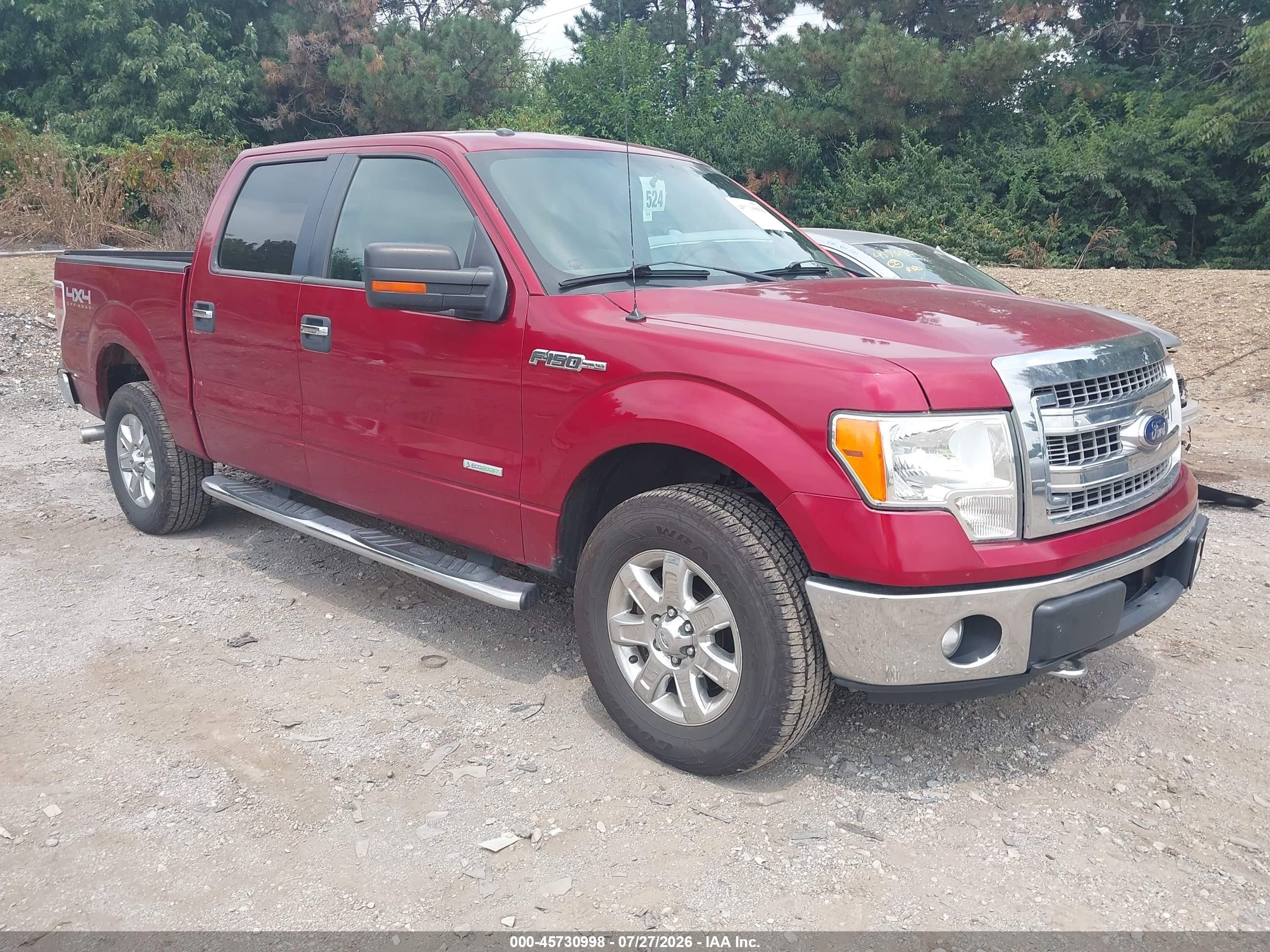 2013 Ford F-150 Xlt Red vin: 1FTFW1ET2DKE87455