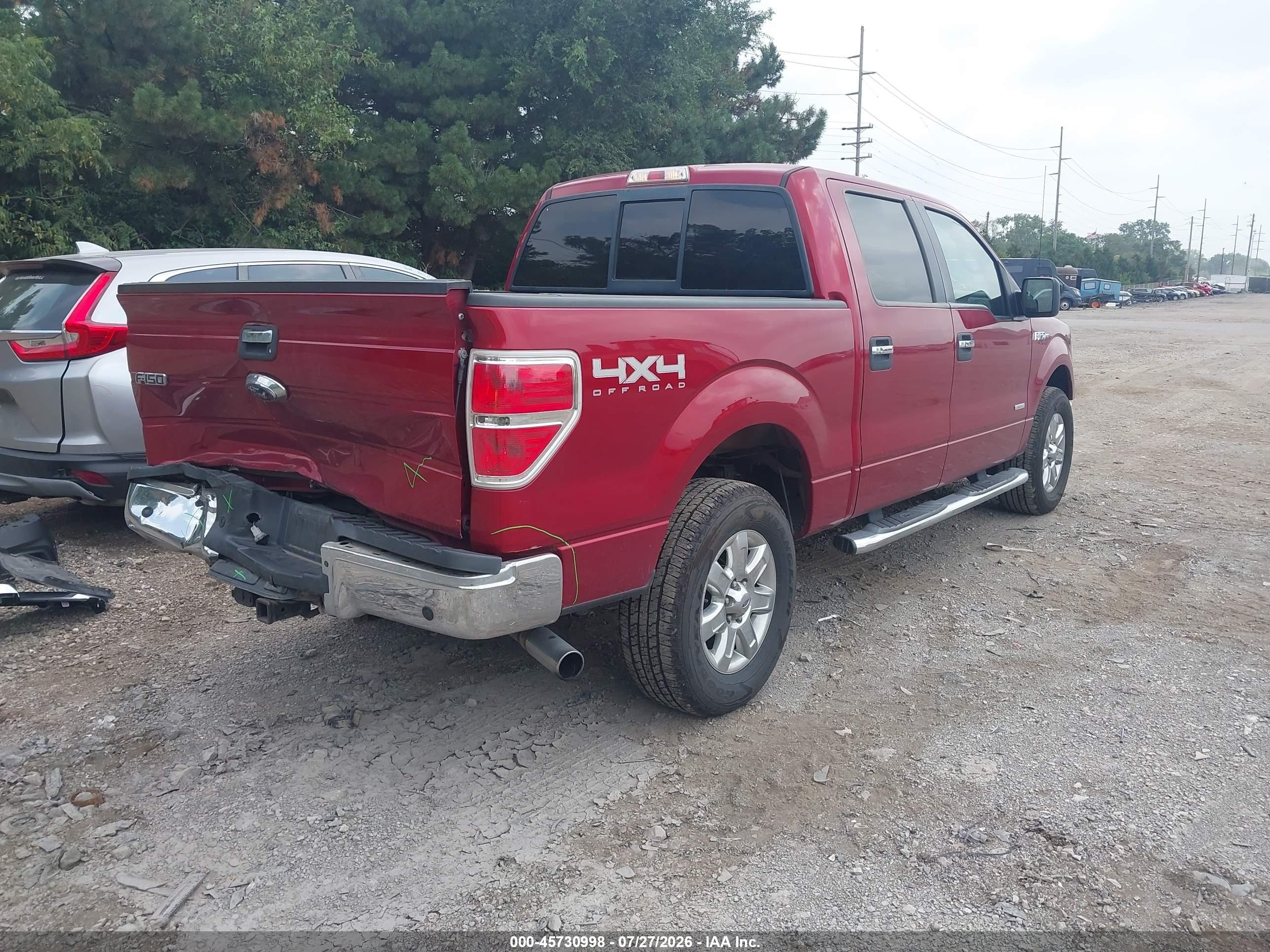 2013 Ford F-150 Xlt Red vin: 1FTFW1ET2DKE87455