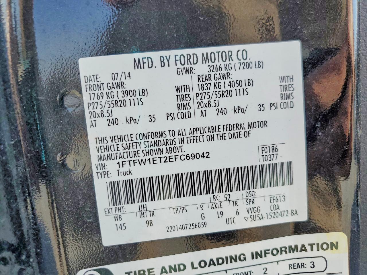 2014 Ford F150 Supercrew Черный vin: 1FTFW1ET2EFC69042