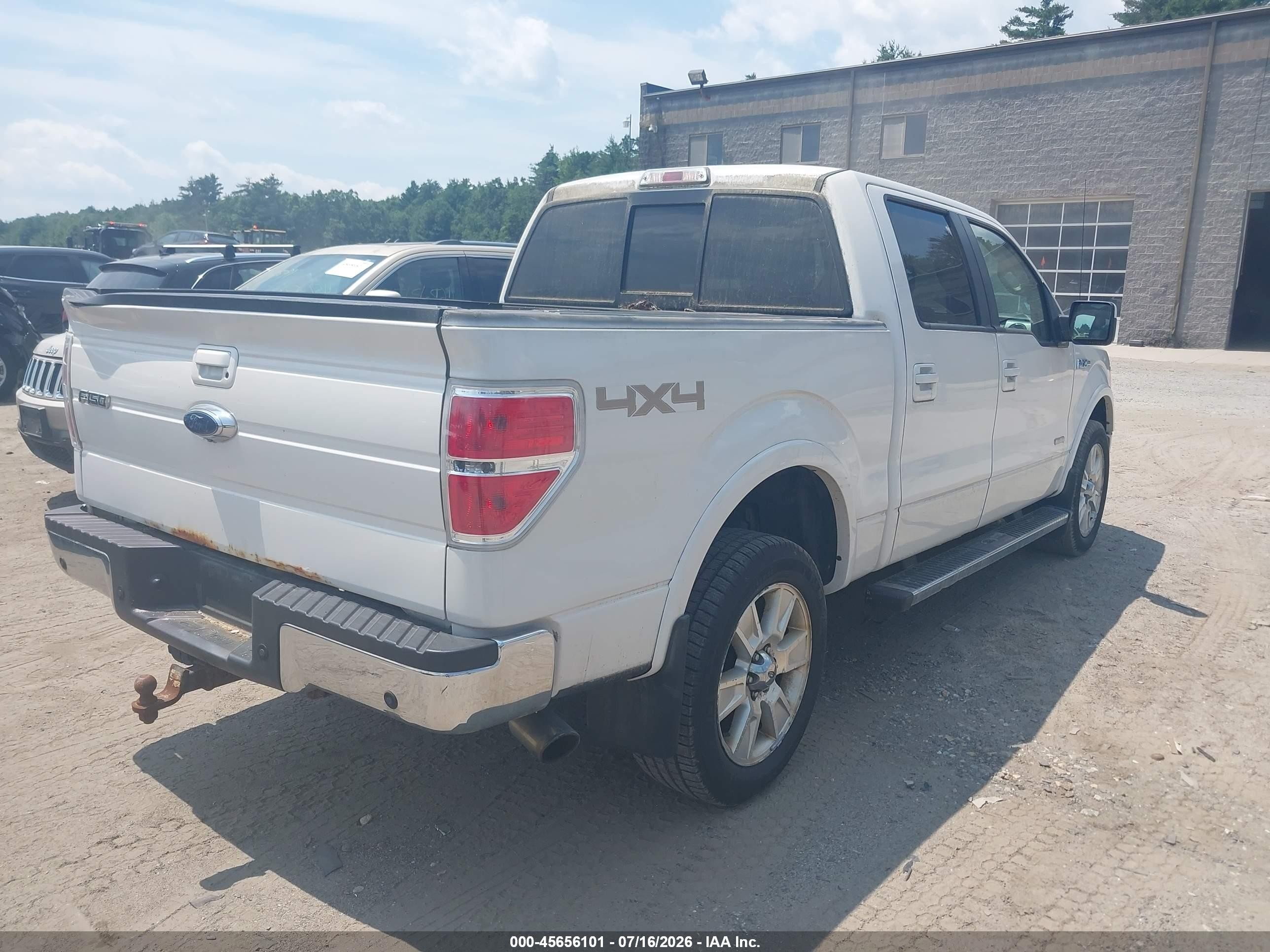 2012 Ford F-150 Lariat White vin: 1FTFW1ET3CFA51463