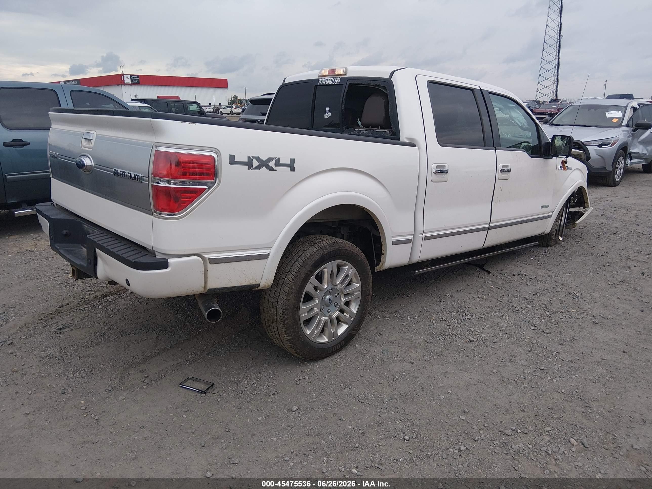 2012 Ford F-150 Platinum White vin: 1FTFW1ET3CFA70188