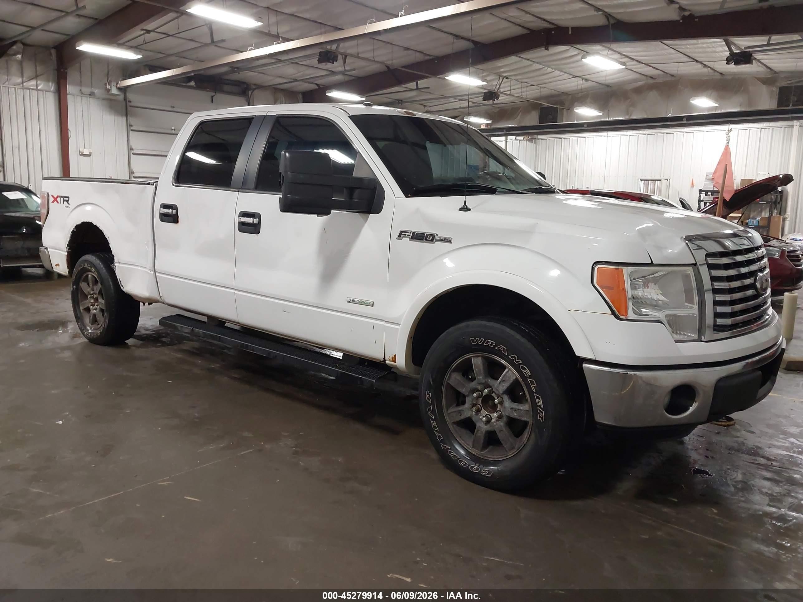 2012 Ford F-150 Xlt White vin: 1FTFW1ET3CKD55349