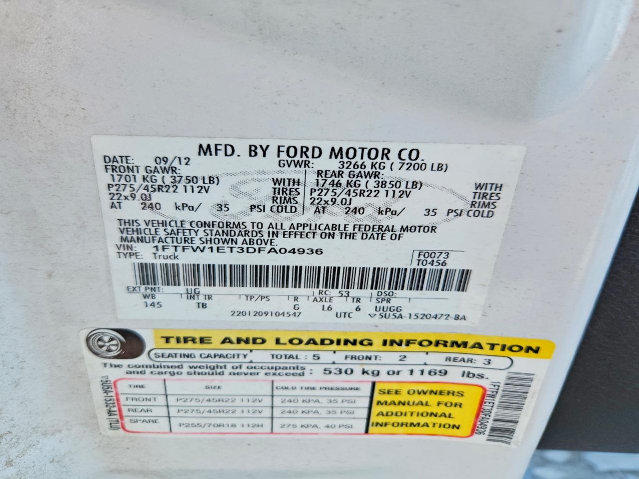 2013 Ford F150 Supercrew White vin: 1FTFW1ET3DFA04936