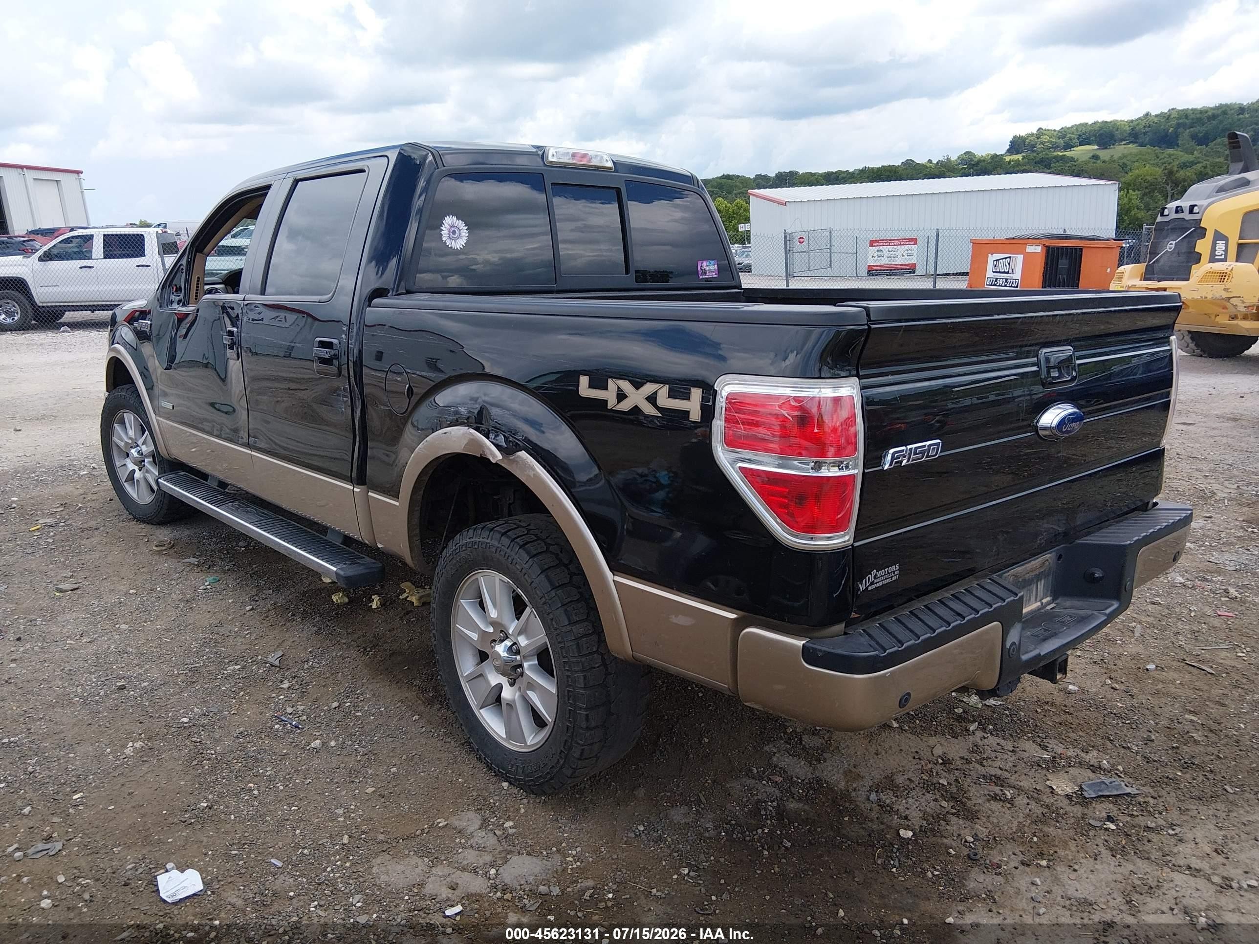 2013 Ford F-150 Lariat Black vin: 1FTFW1ET3DFA38312