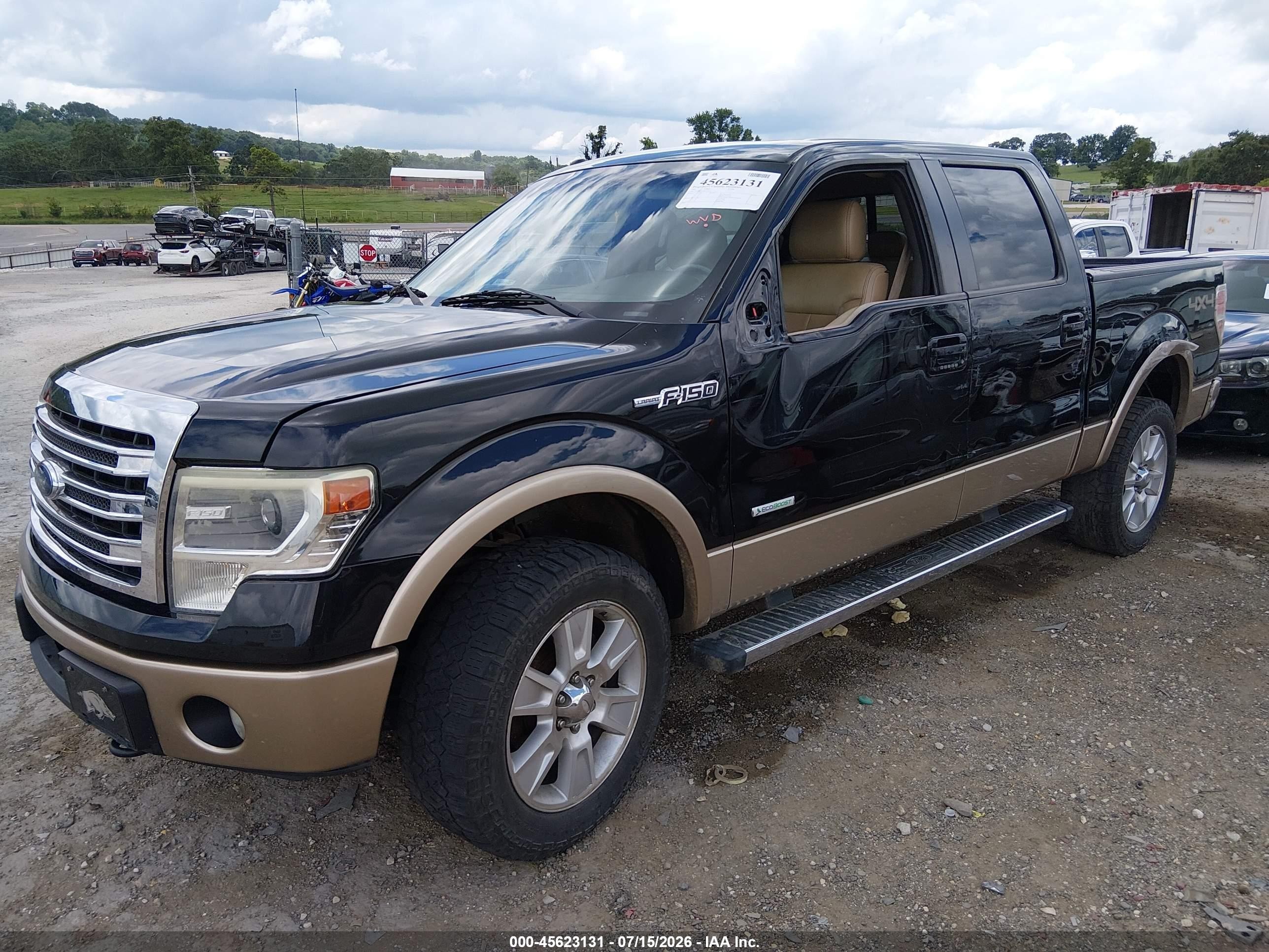 2013 Ford F-150 Lariat Black vin: 1FTFW1ET3DFA38312