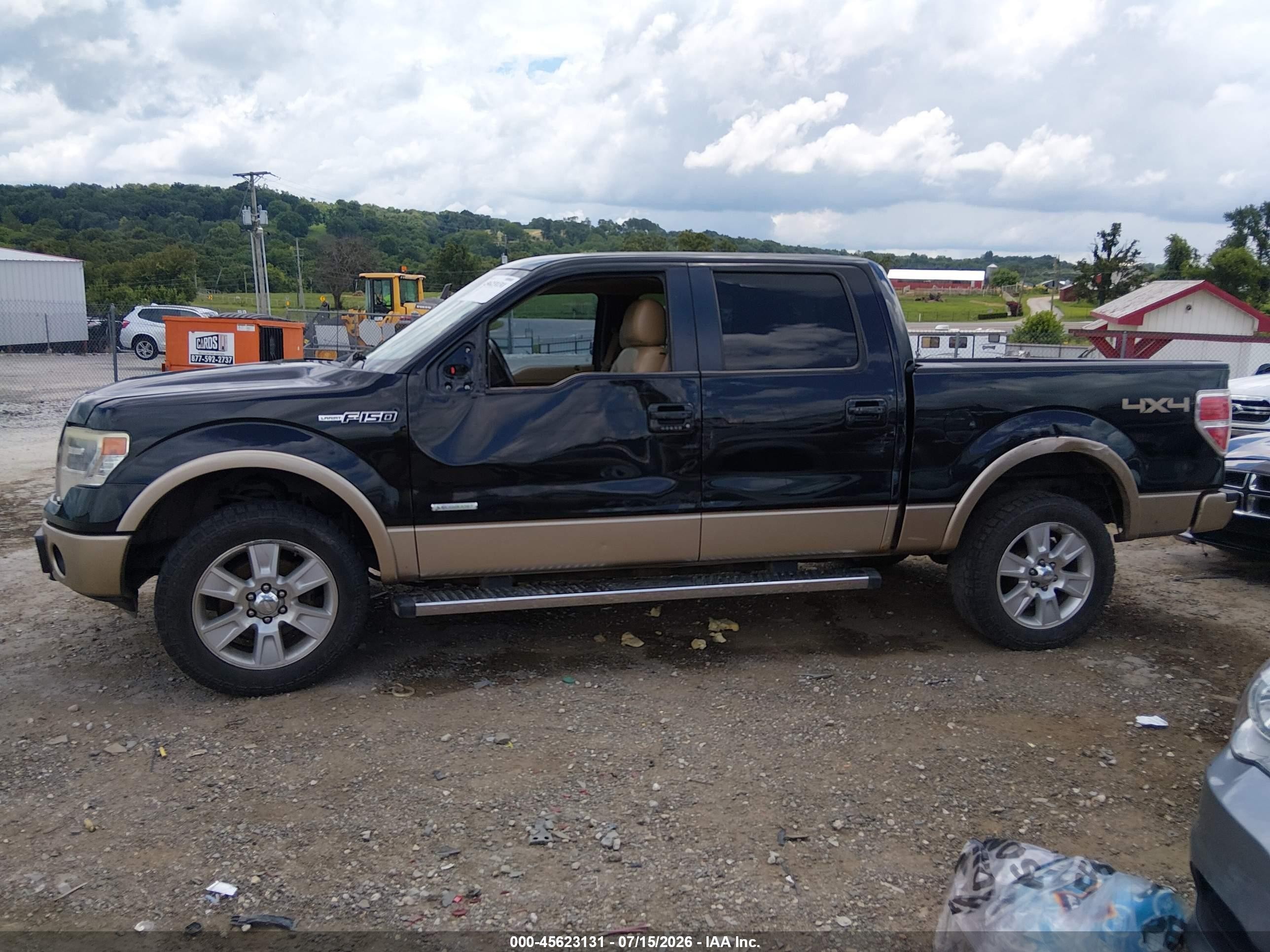 2013 Ford F-150 Lariat Black vin: 1FTFW1ET3DFA38312
