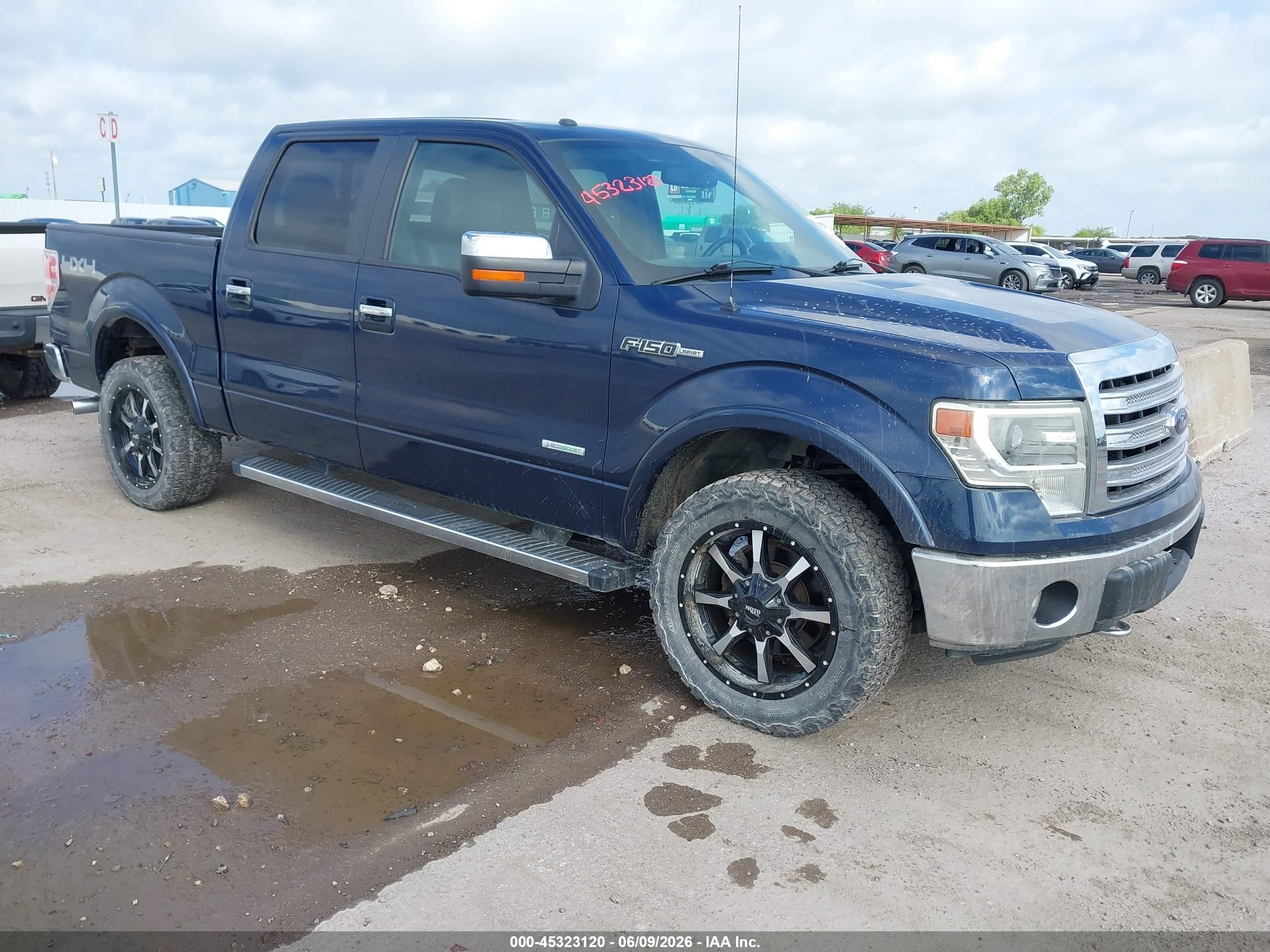 2013 Ford F-150 Lariat Blue vin: 1FTFW1ET3DFC56573