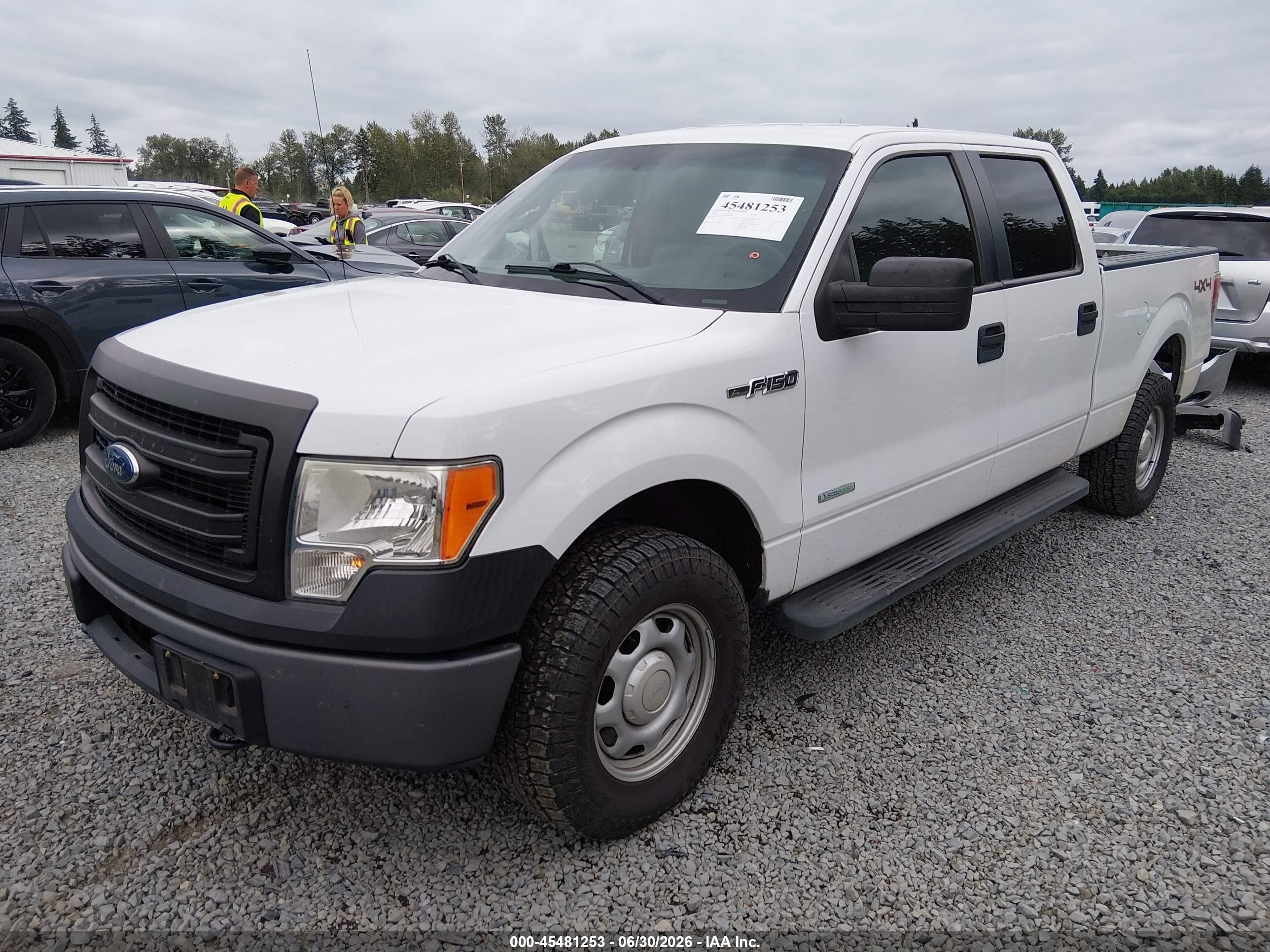 2013 Ford F-150 Xl White vin: 1FTFW1ET3DFD85039