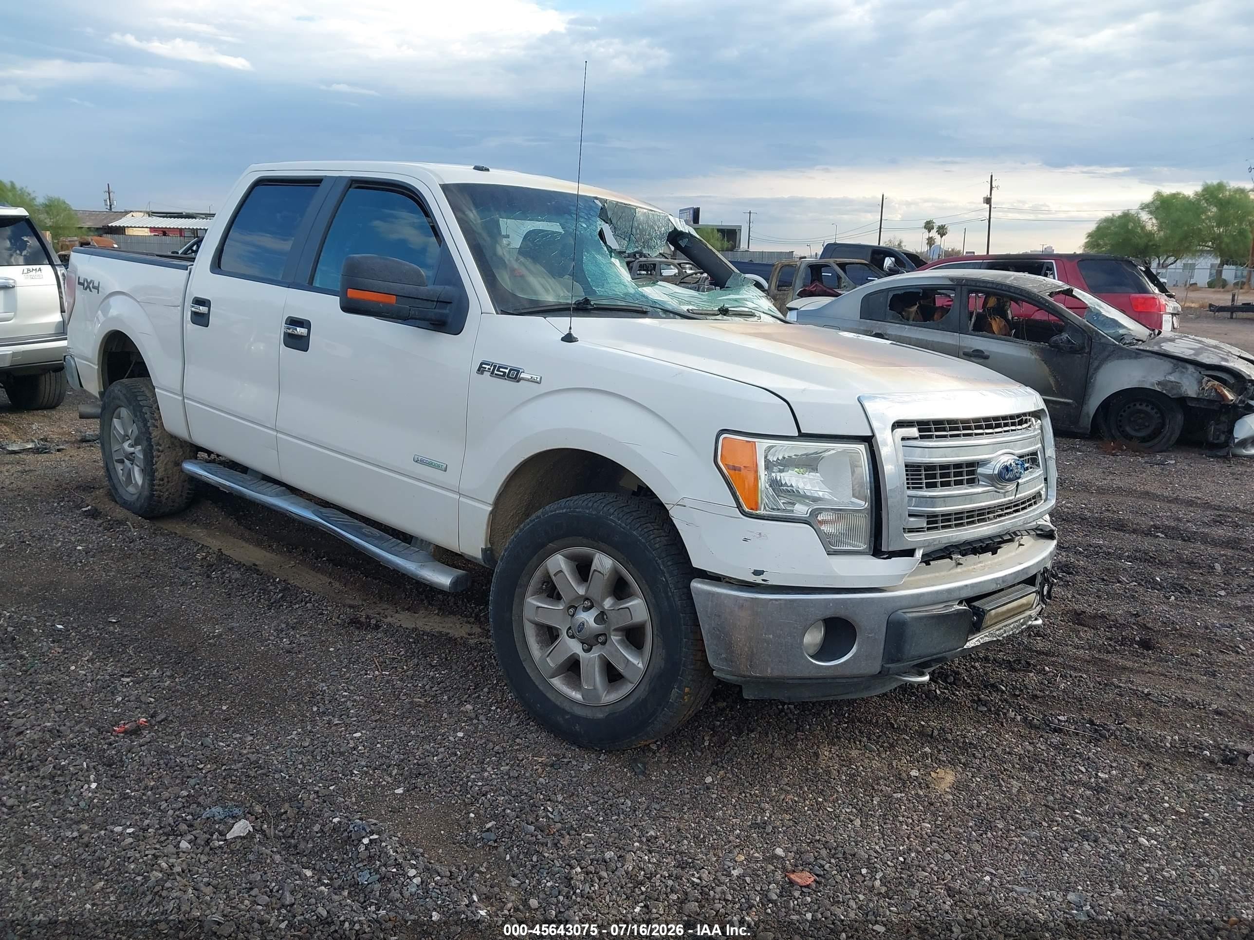 2013 Ford F-150 Xlt White vin: 1FTFW1ET3DKE45862
