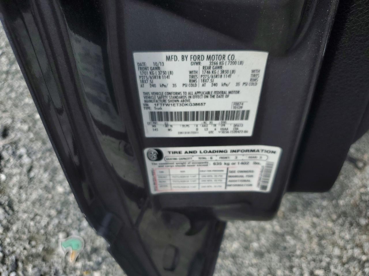 2013 Ford F150 Supercrew Gray vin: 1FTFW1ET3DKG38657