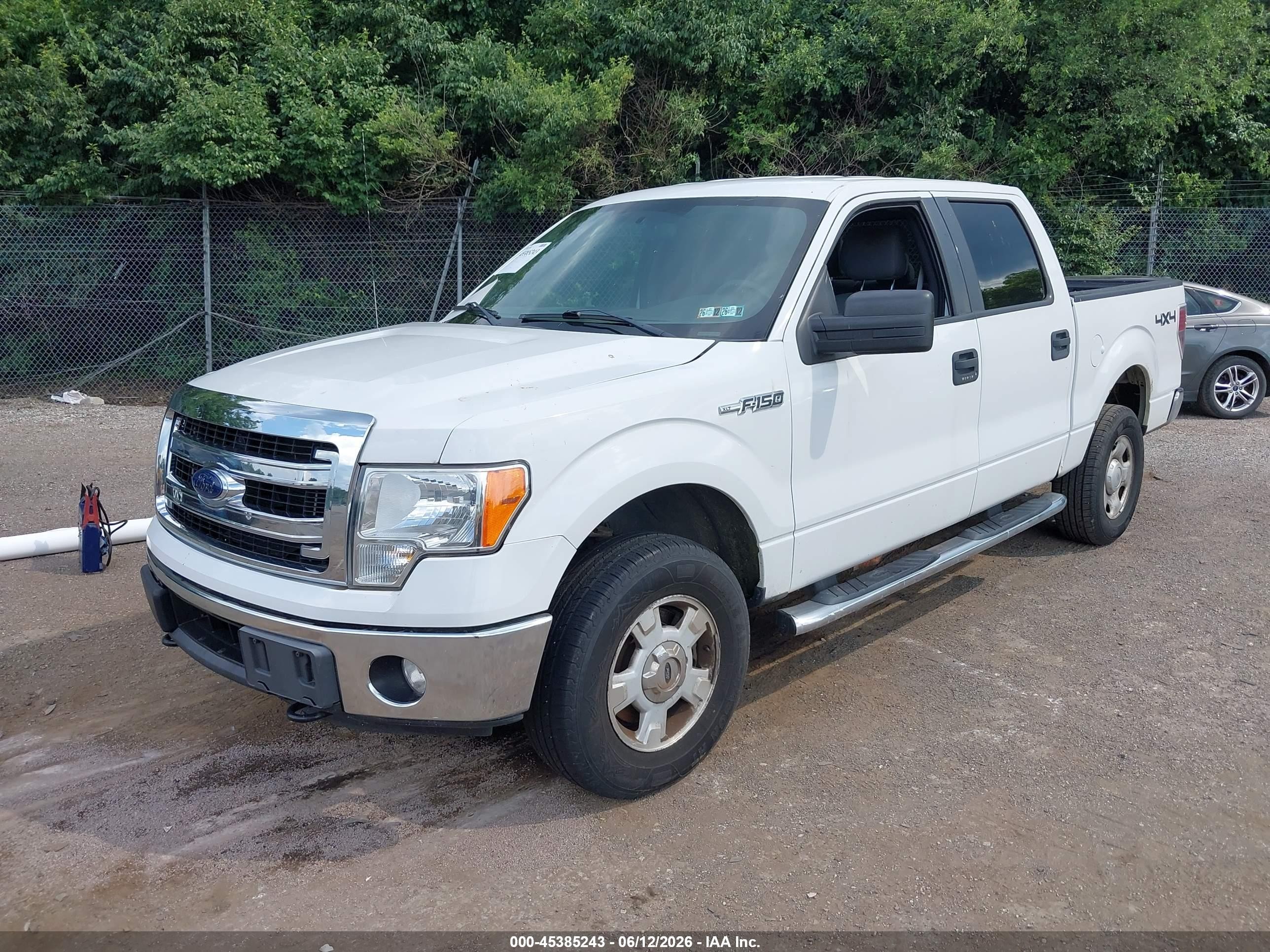 2014 Ford F-150 Xlt White vin: 1FTFW1ET3EFB32434